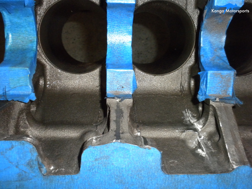 Engine Block Modifications Grind Down the Casting Flash.JPG