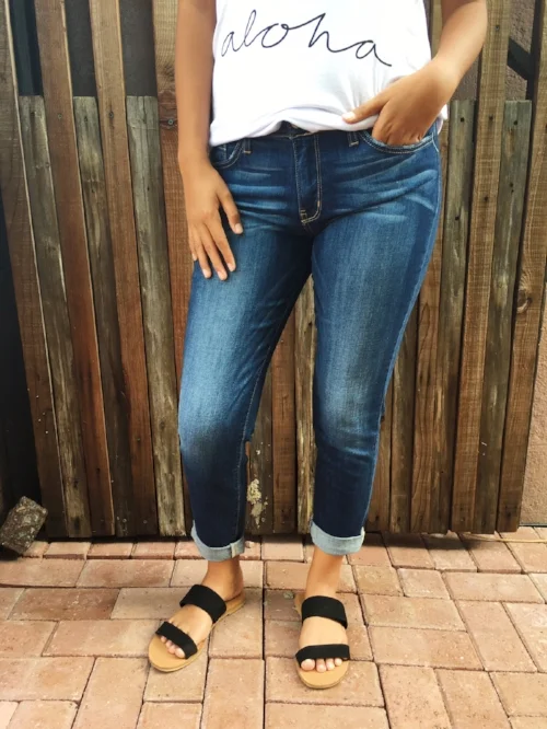 One of our more popular styles. A dark wash relaxed fit. Great for all body types too!