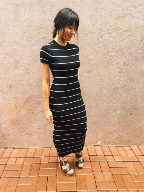 This dress was made for you! This ankle length fitted maxi paired with a heel is calling your name.