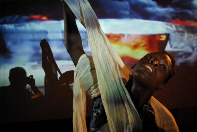 Anna-Maria Narbirye in I AM A WAREHOUSE (photo: Malcolm Crowthers)