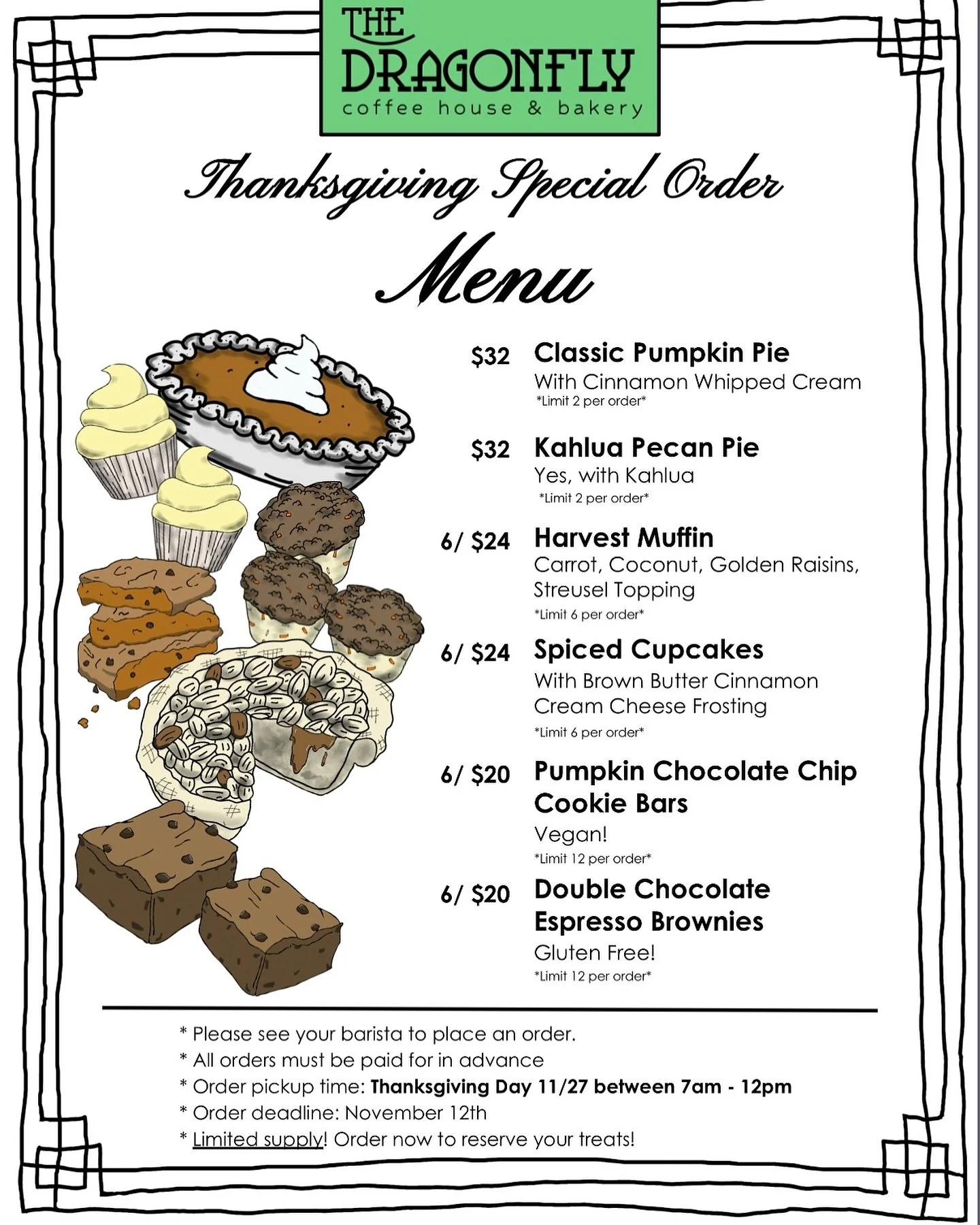 Thanksgiving is right around the corner&hellip; take one thing off YOUR plate and put one of our sweets ON your plate!🥧🍁 You have 9 days to get your order in and we have limited stock so hurry in 🏃!