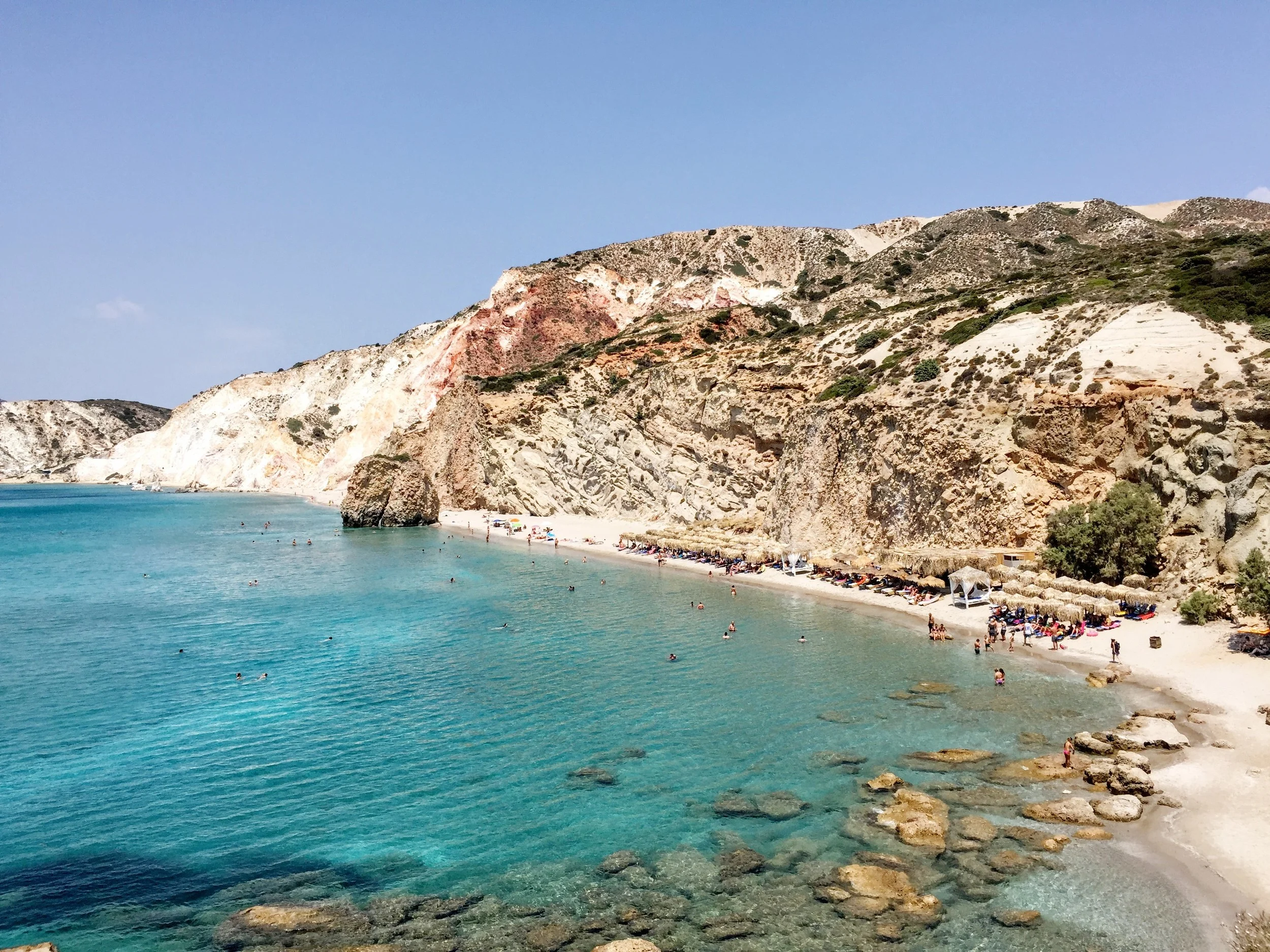 Fyriplaka: one of the few organised beaches 
