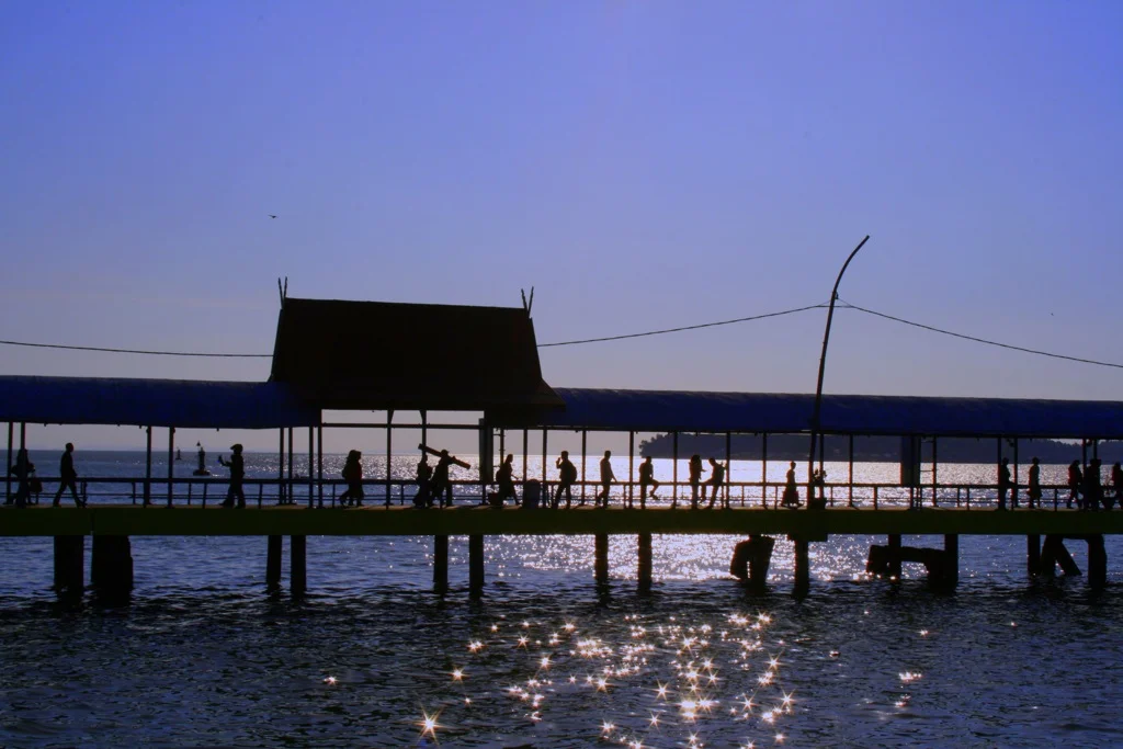 Travelers need to get to Bintan and board a private boat arranged by the hosts of Palau Pangkil