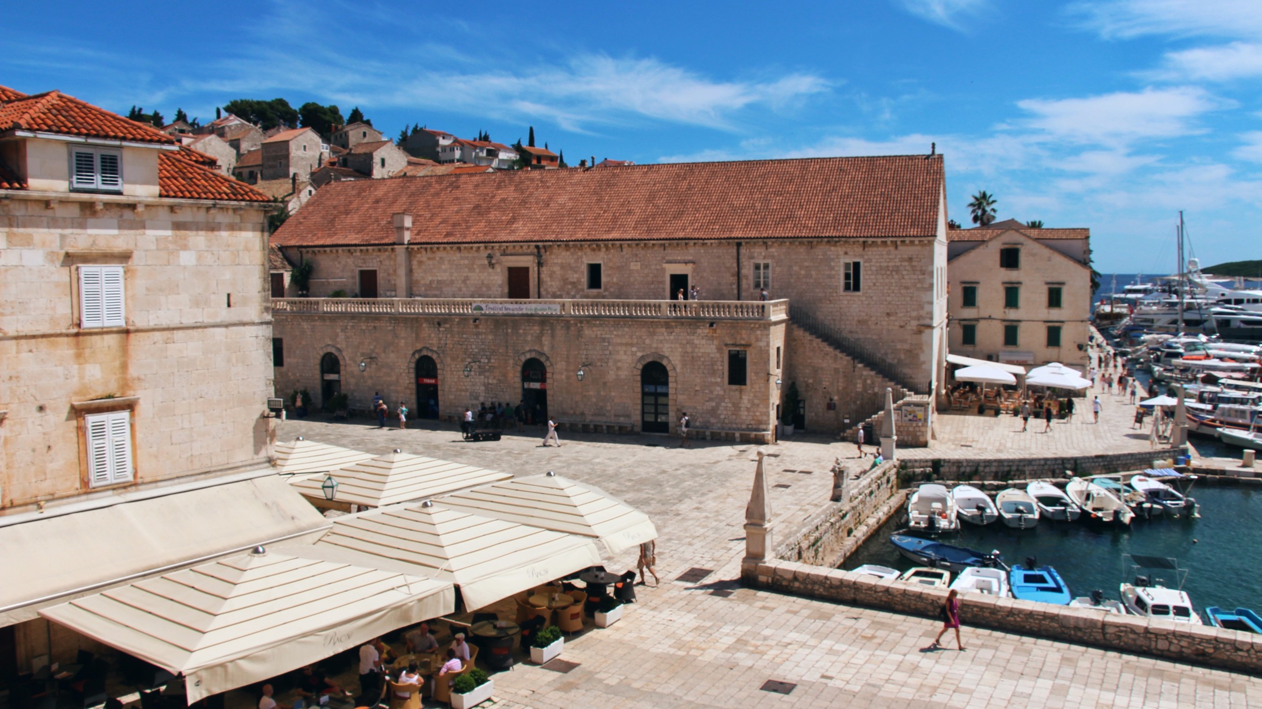 Aerial view of Hvar town