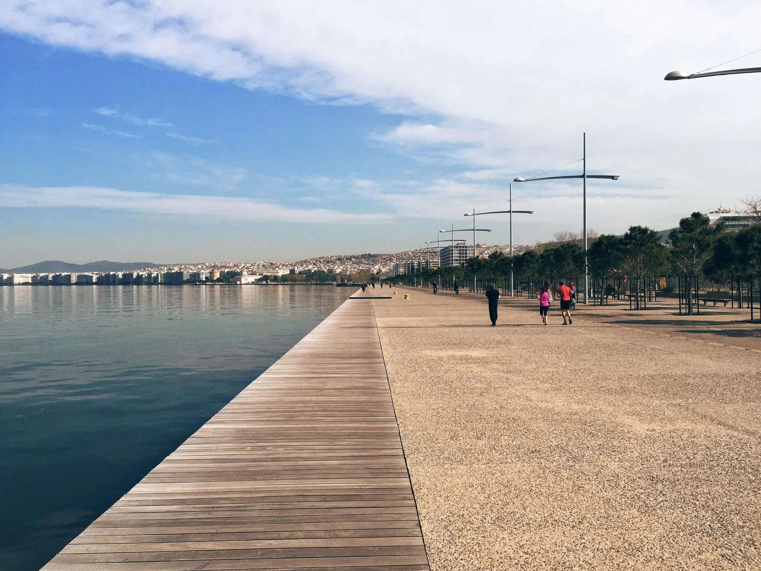 The recently reconstructed waterfront of Thessaloniki
