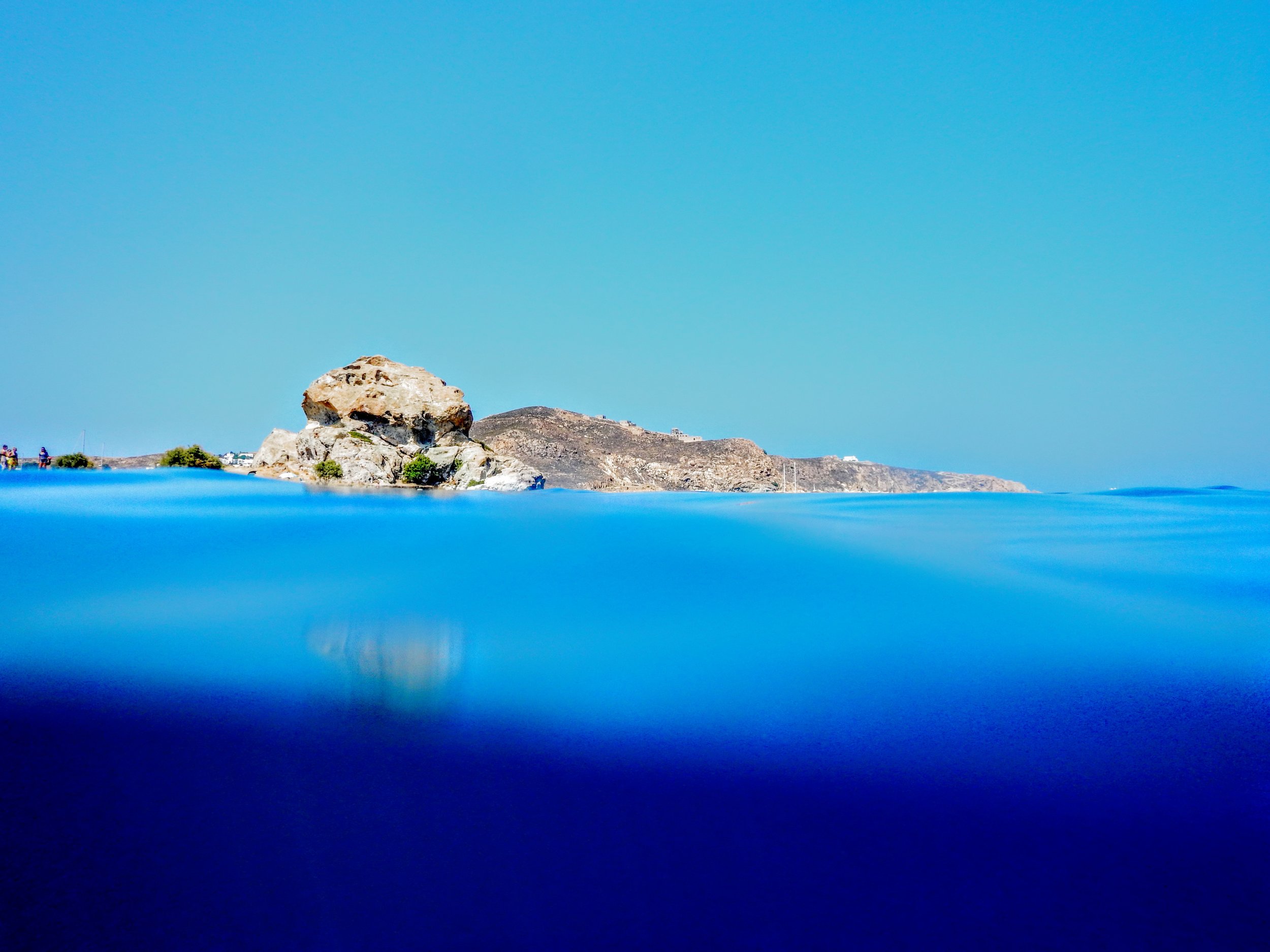 The famous rock, lending its name to Petra ("Rock") beach