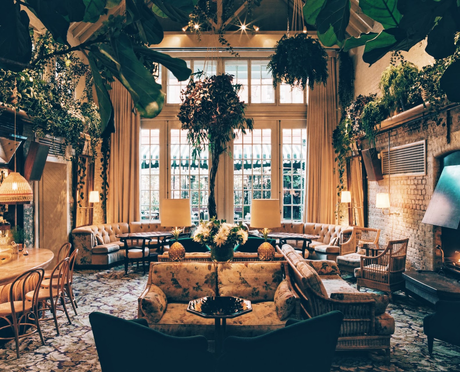 Interiors of the Chiltern Firehouse, fireside