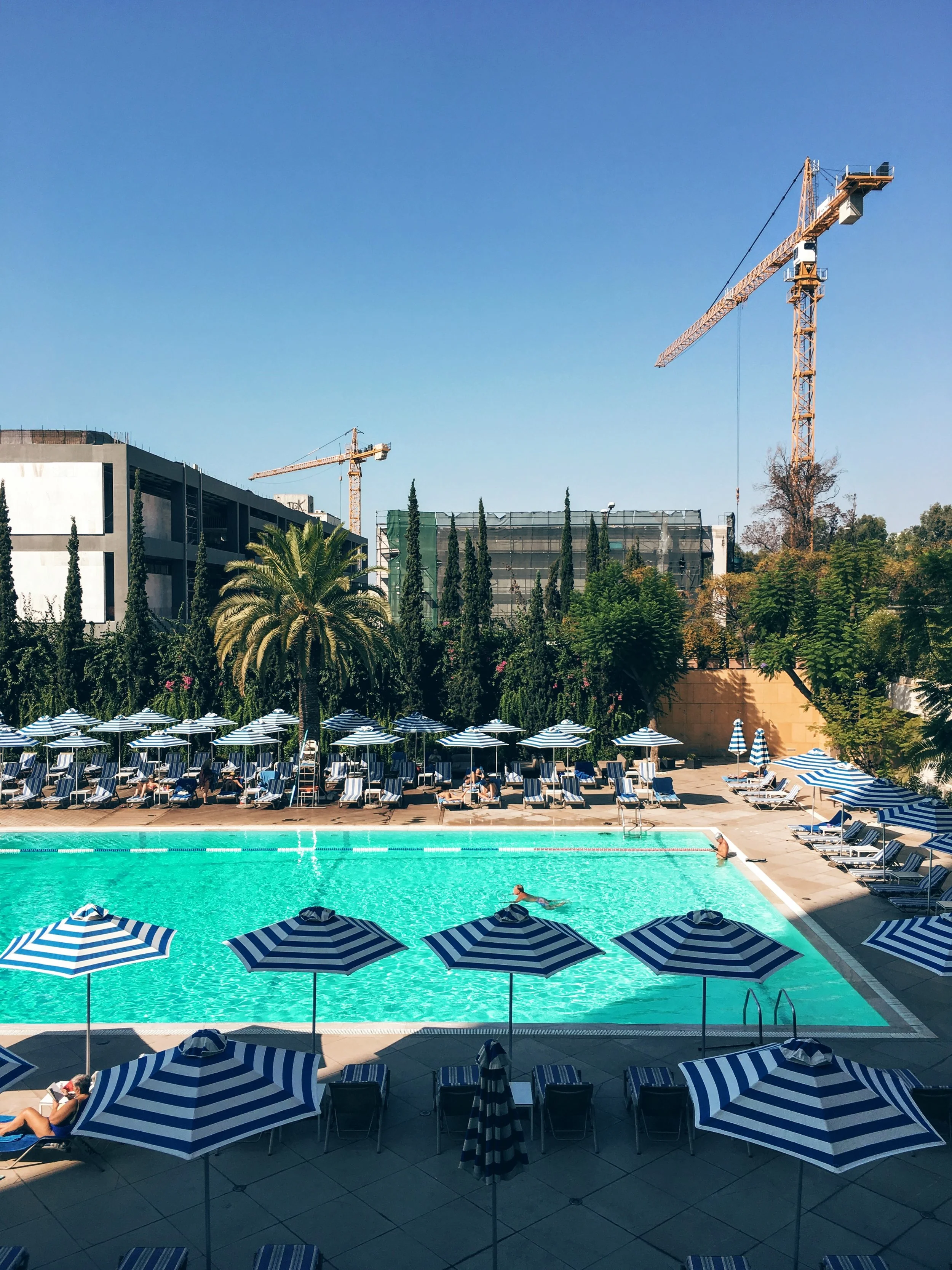 Hilton's swimming pool in the city centre