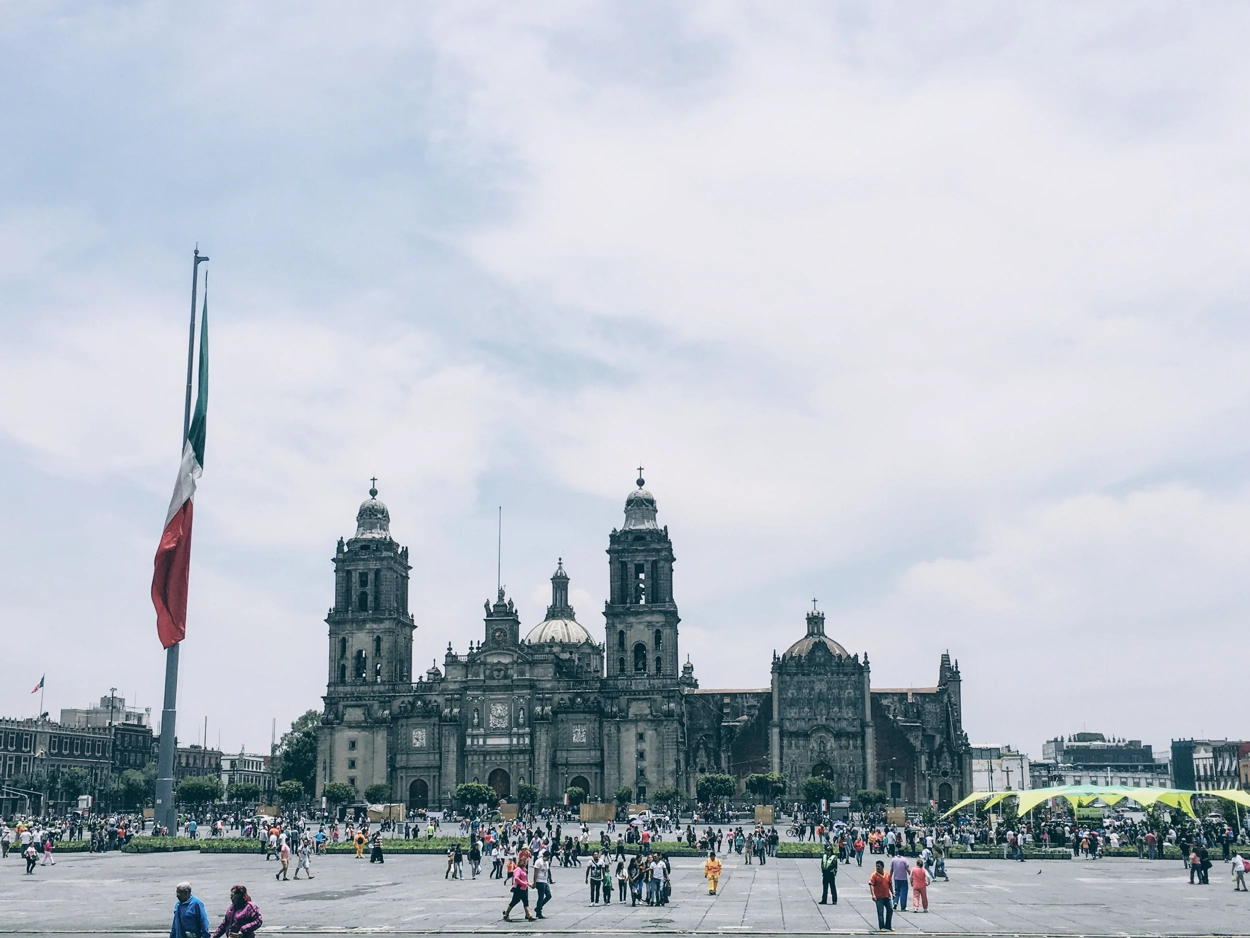 A view from Zócalo and the cathedral
