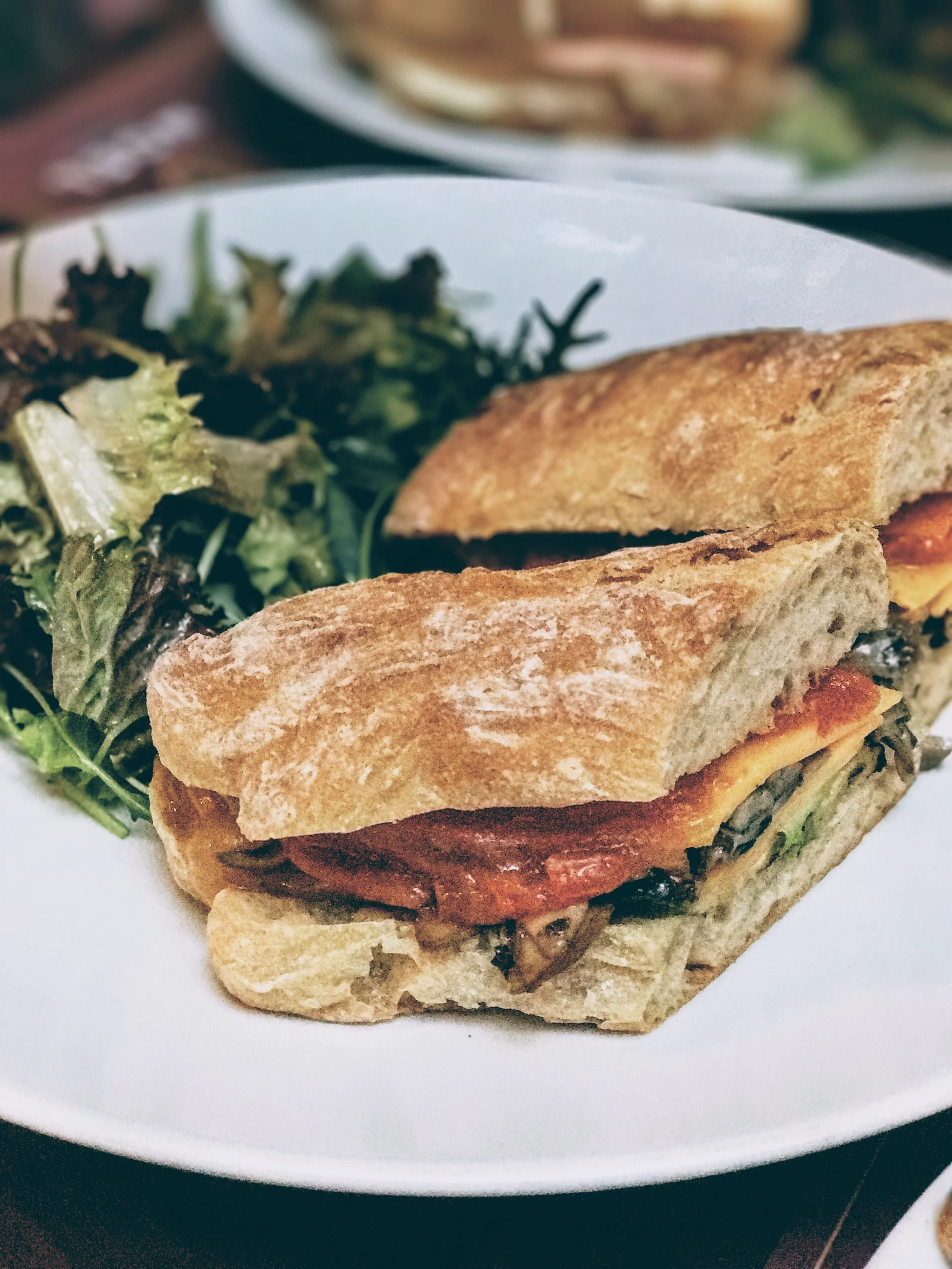 Vegetable sandwich with emental cheese