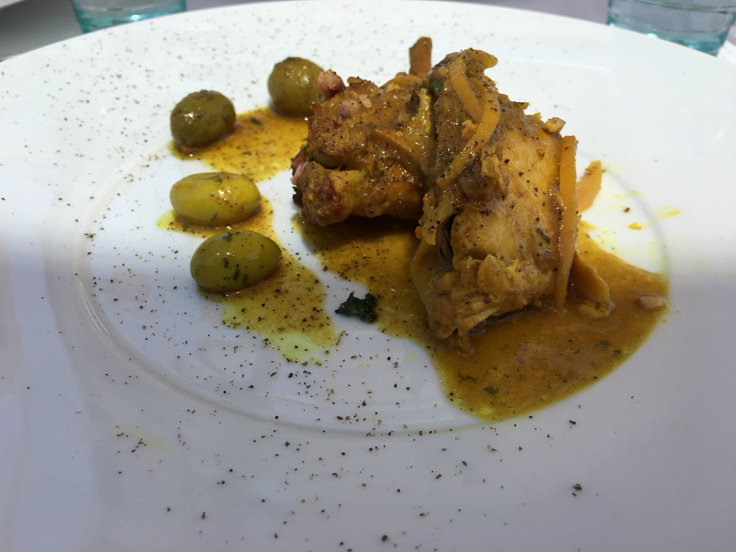 Chicken tagine with olive oils and lemon confit