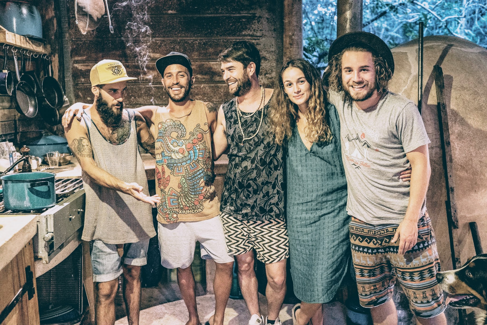 Making friends at Flow restaurant in Tulum where the couple stayed for 6 weeks