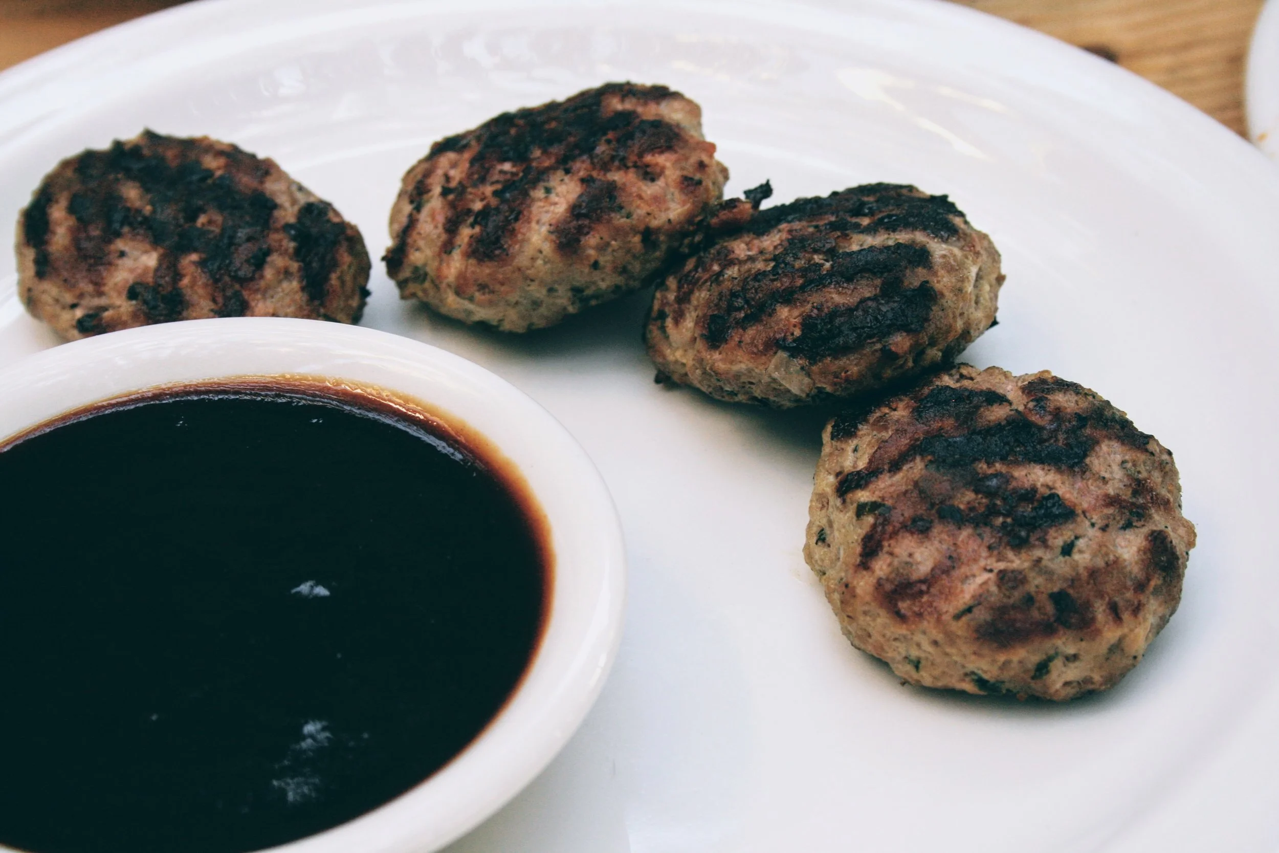 BBQ beef patties, medium cooked and tender soft