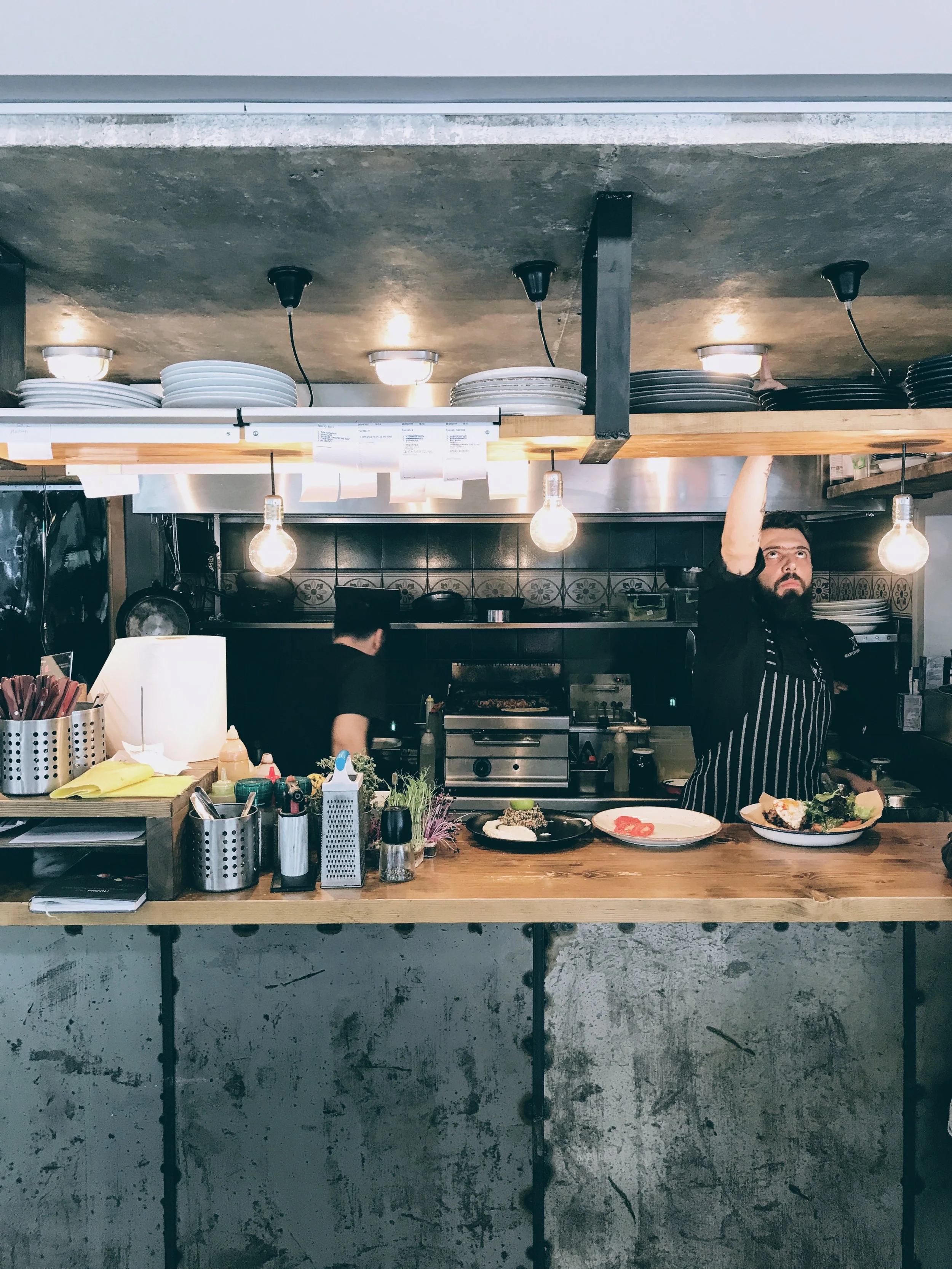 The open kitchen, front right and center, at Extravaganza