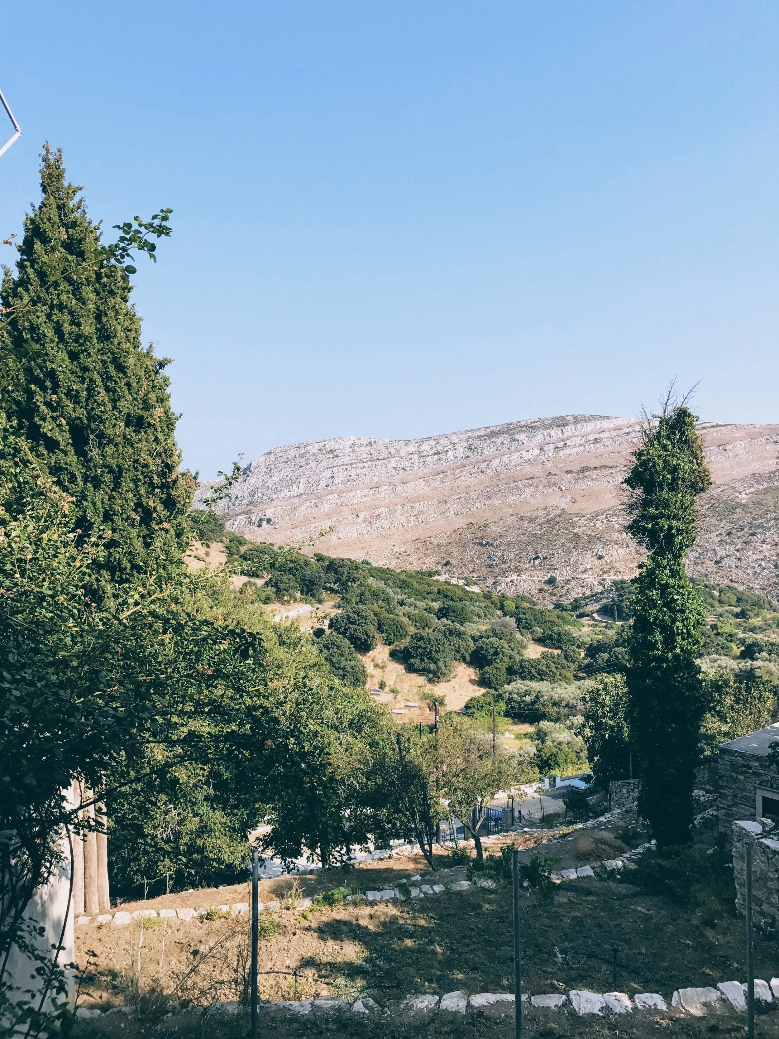 The mountain view towards the east side of Naxos