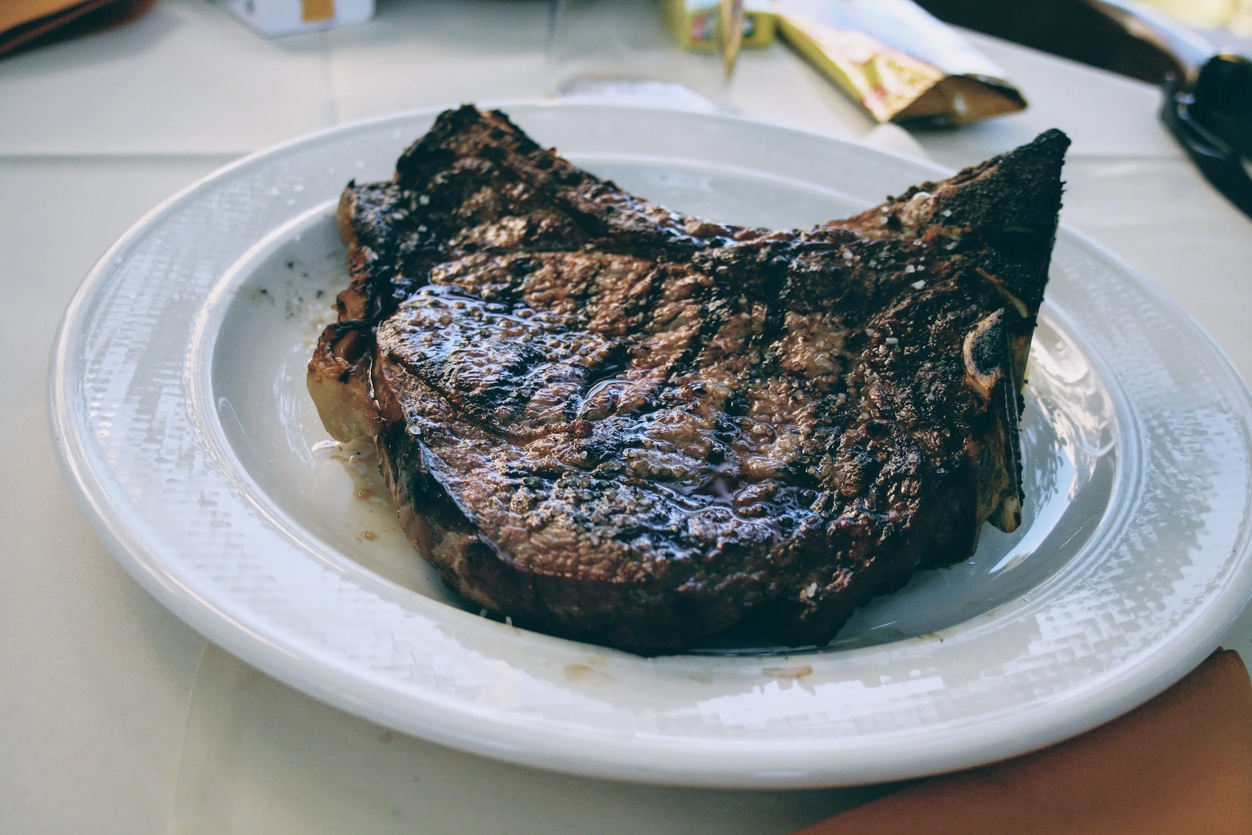 Juicy steak at Lefteris in Apiranthos