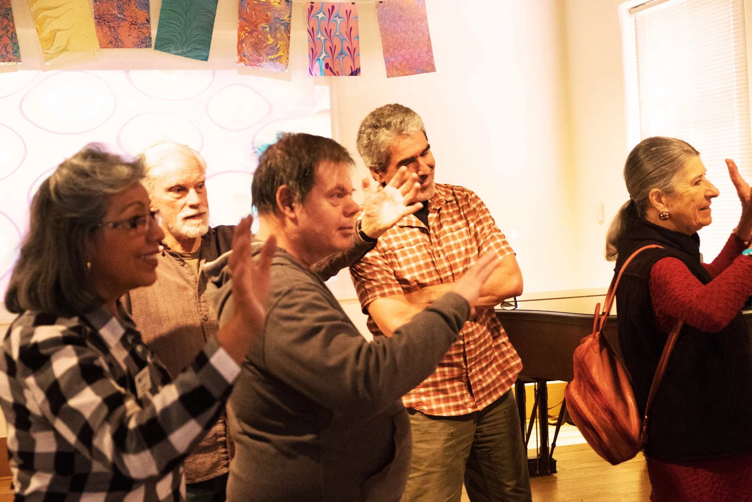 Performing poetry at the exhibit