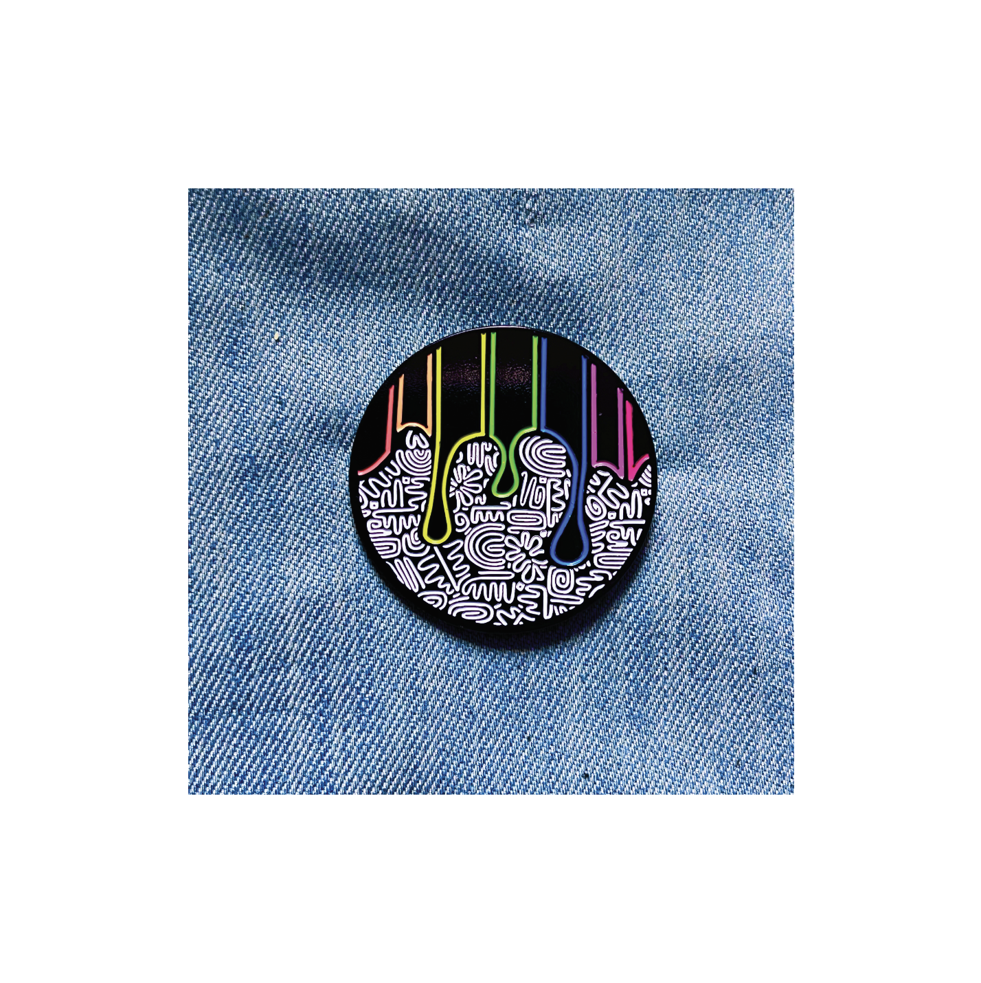 Drippy Neon Enamel Pin