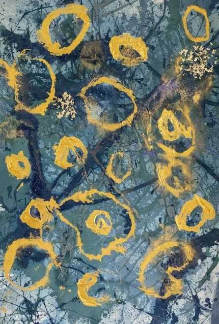 Flow (In Flow) 24¾” w x 35¾” h | Not for Sale Being in flow is peace. It’s a feeling of natural goodness—a state we’re meant to experience in this human body. But to recognize flow, we must first know what it feels like to swim upstream—to ca