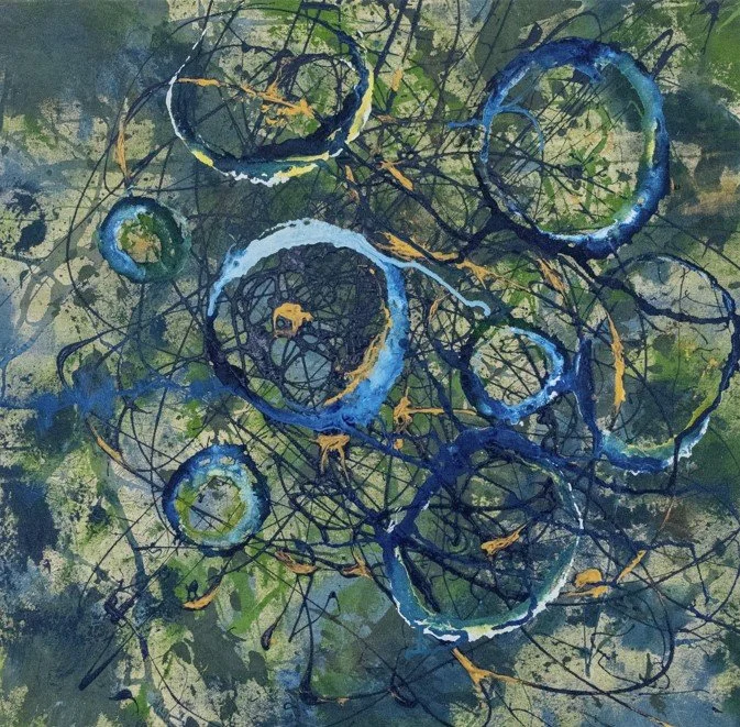 Journeying 24½” x 25¼” | $335 Sometimes, life feels like an endless path — a constant striving to arrive, to feel whole, fulfilled, and purposeful. There’s a deep longing to understand why we’re here. Journeying reflects the ongoing natur