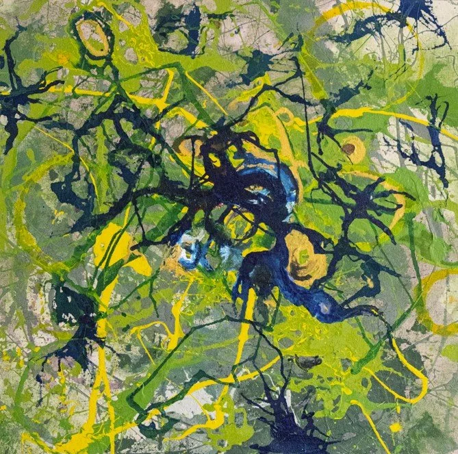 My Part in It 24½” x 25¼” | $335 Sobriety continues to teach me more about myself every day. Sometimes, the lessons are difficult—like taking responsibility for actions I’m not proud of. While it’s not easy to admit my wrongdoings and hold