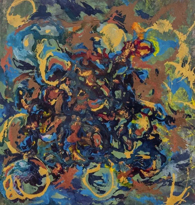 Inwardly Reorganized 24½” x 25¼” | SOLD I believe we all enter this world with everything we need. But as soon as we arrive, our “humanness” begins. My own human experience has deeply enriched my soul, while also leading me through moments