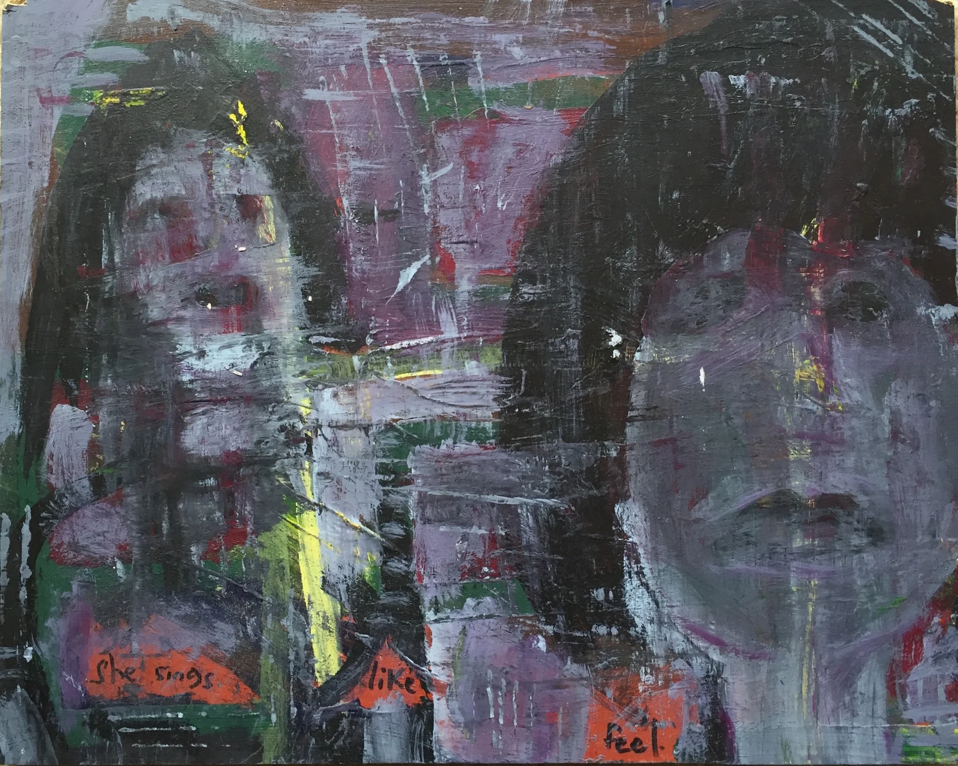 She Sings Like I Feel; She Sings Like A Ghost (2012), 12"x15"