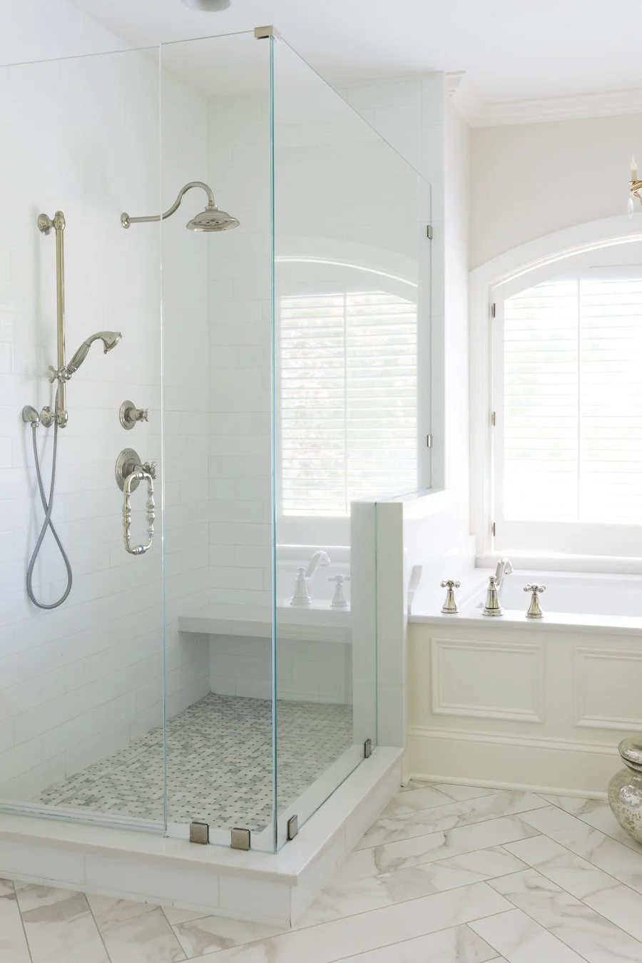 Now the shower is updated, functional and equally as beautiful.