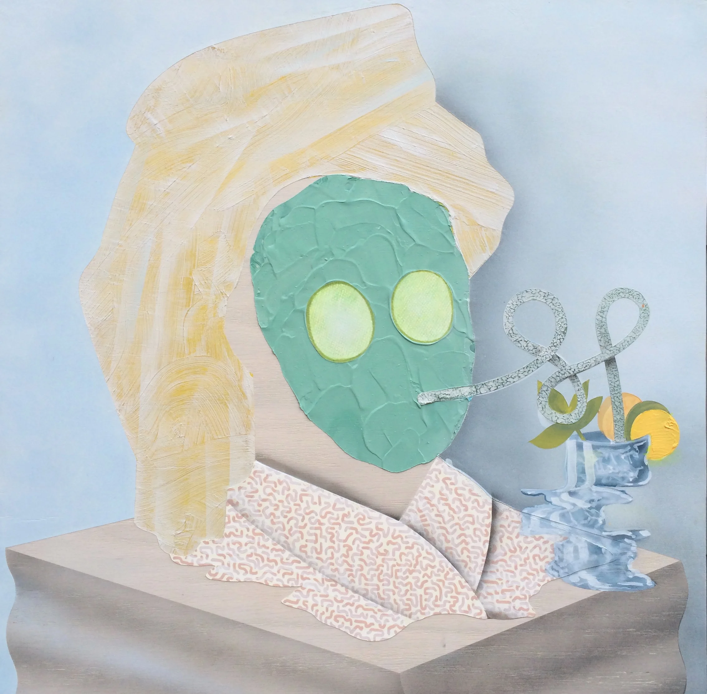  Christian Little,  Exhibitionists #10 (Spa) , Acrylic on panel, 24" x 24", $2,800 