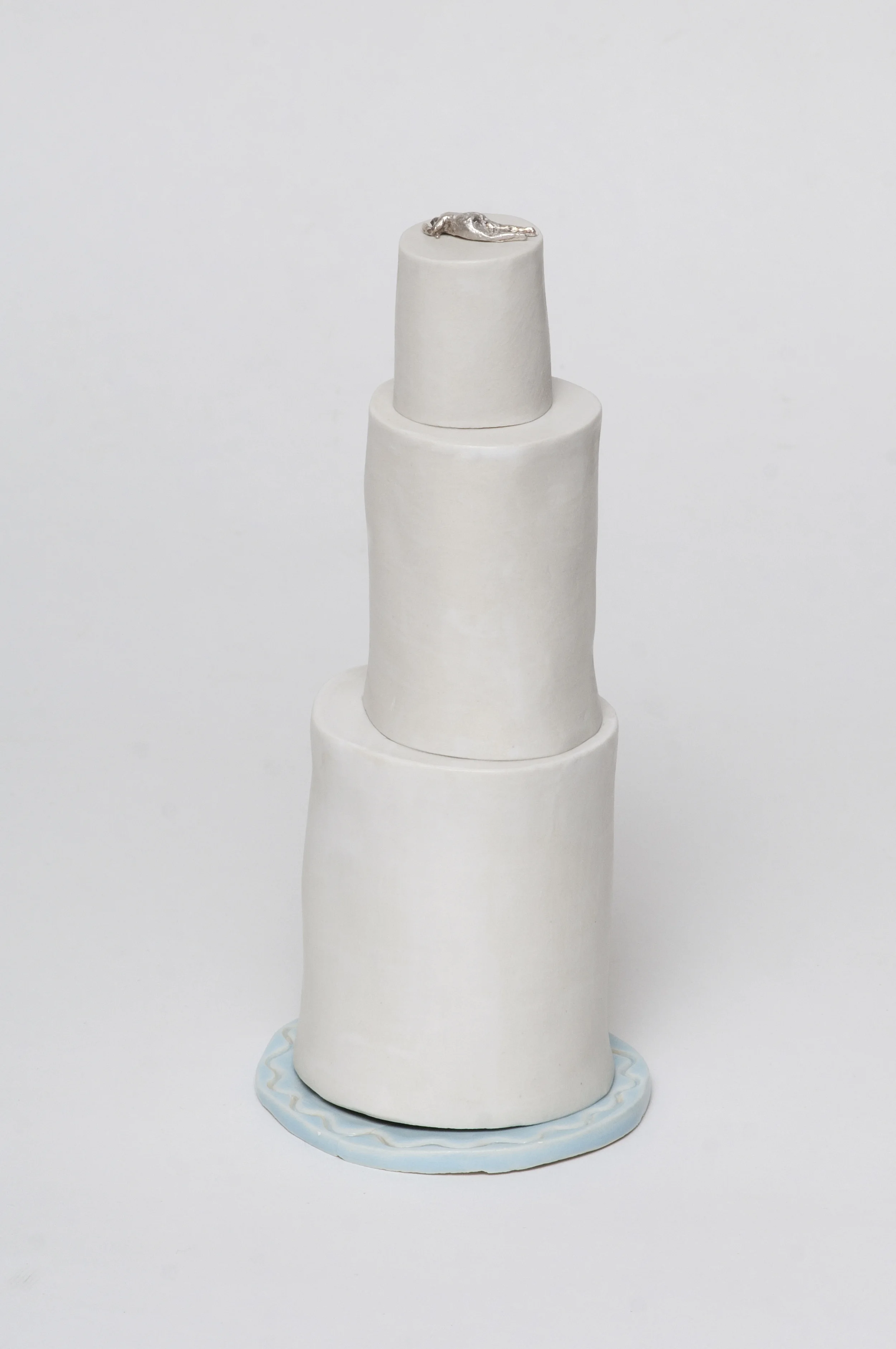 Eminence, porcelain and fine silver, 8" x 3.6" x 3.6"