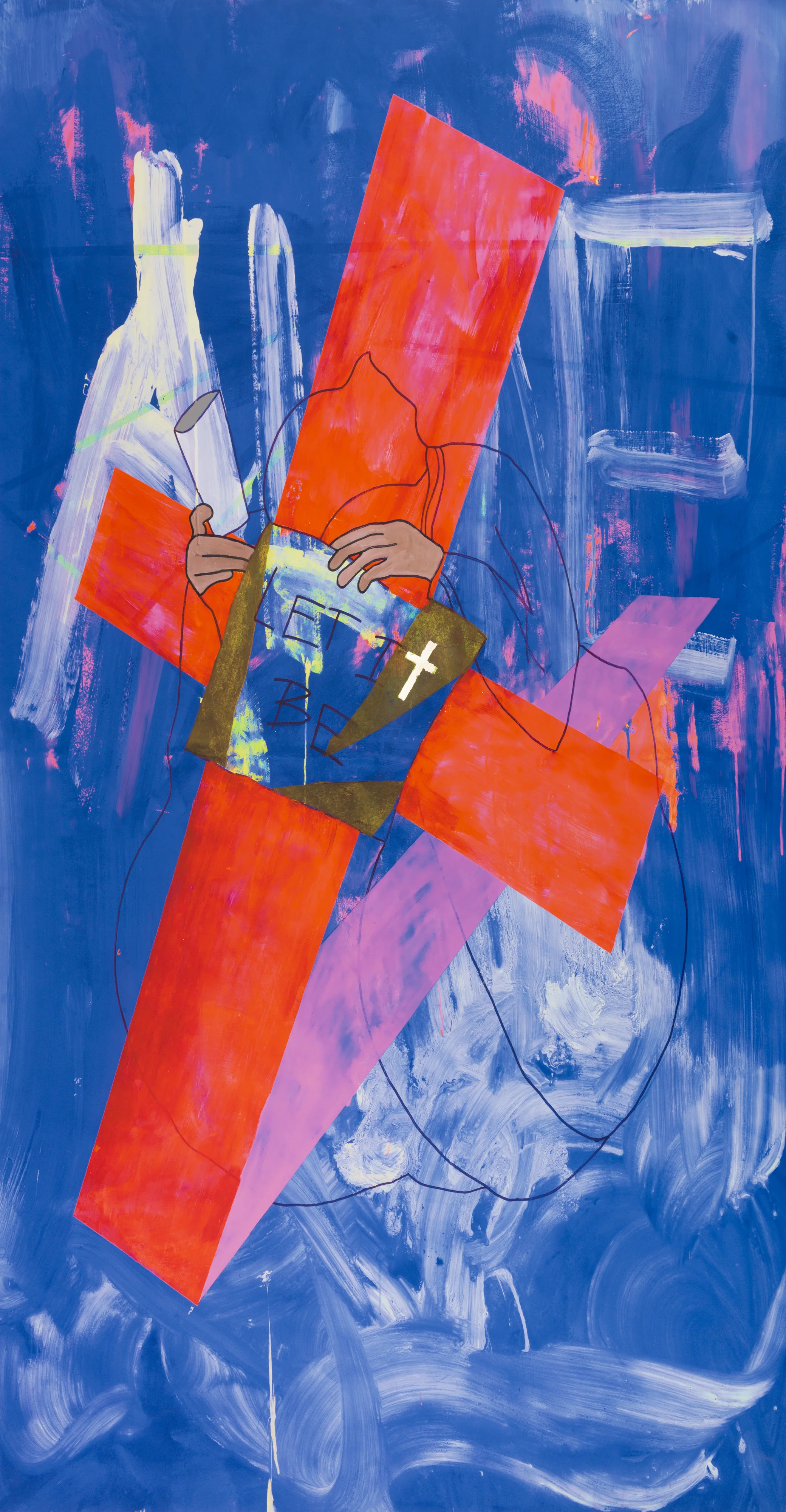  Steven Kinder, the burden (Purple Window #1), 2016, Inkjet on Canson Rag Photographique paper, 84" x 44", Edition 1/3, Printed at Cone Editions Press 