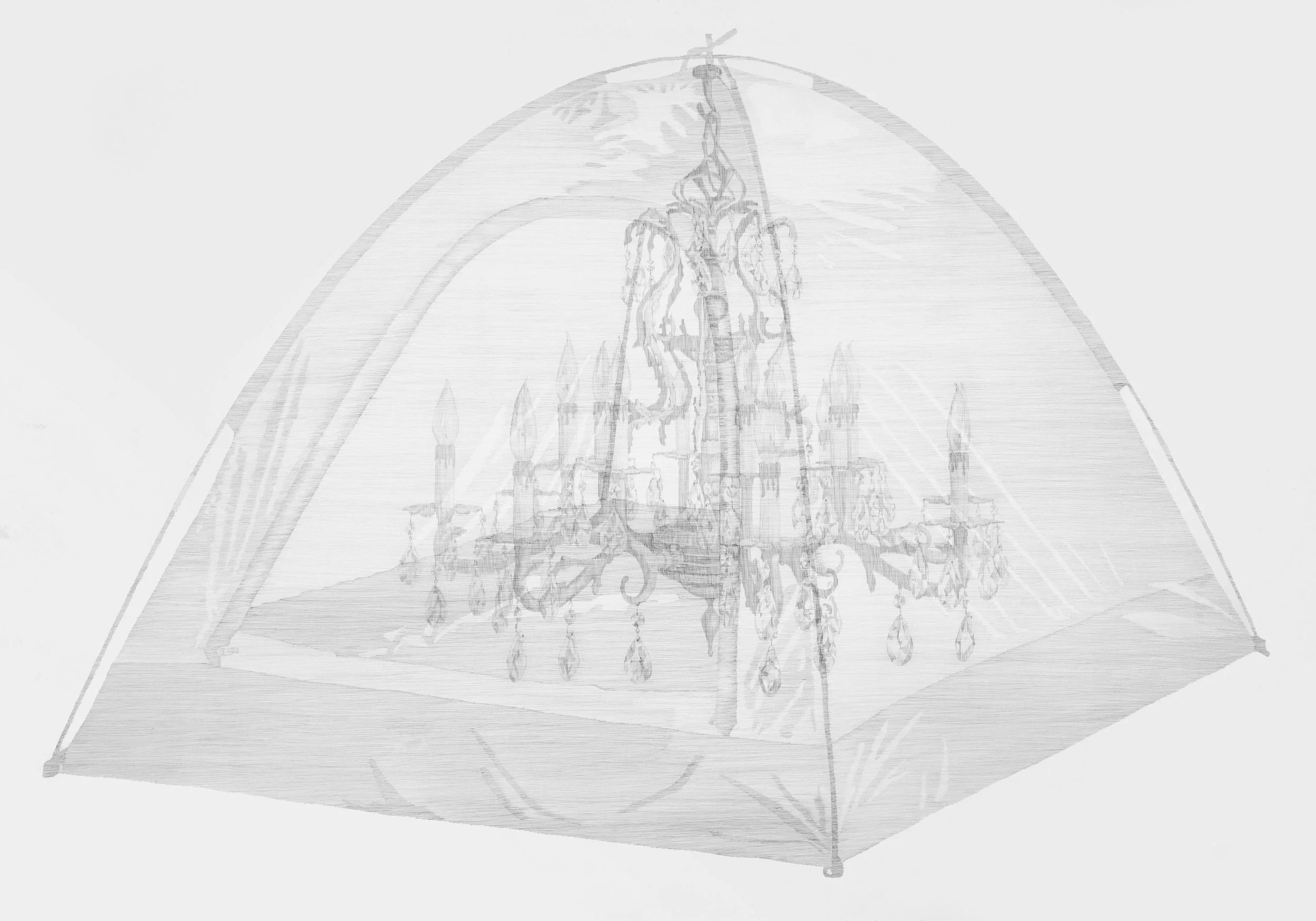 Daina Mattis, Bell Curve, graphite on paper, 50" x 72"