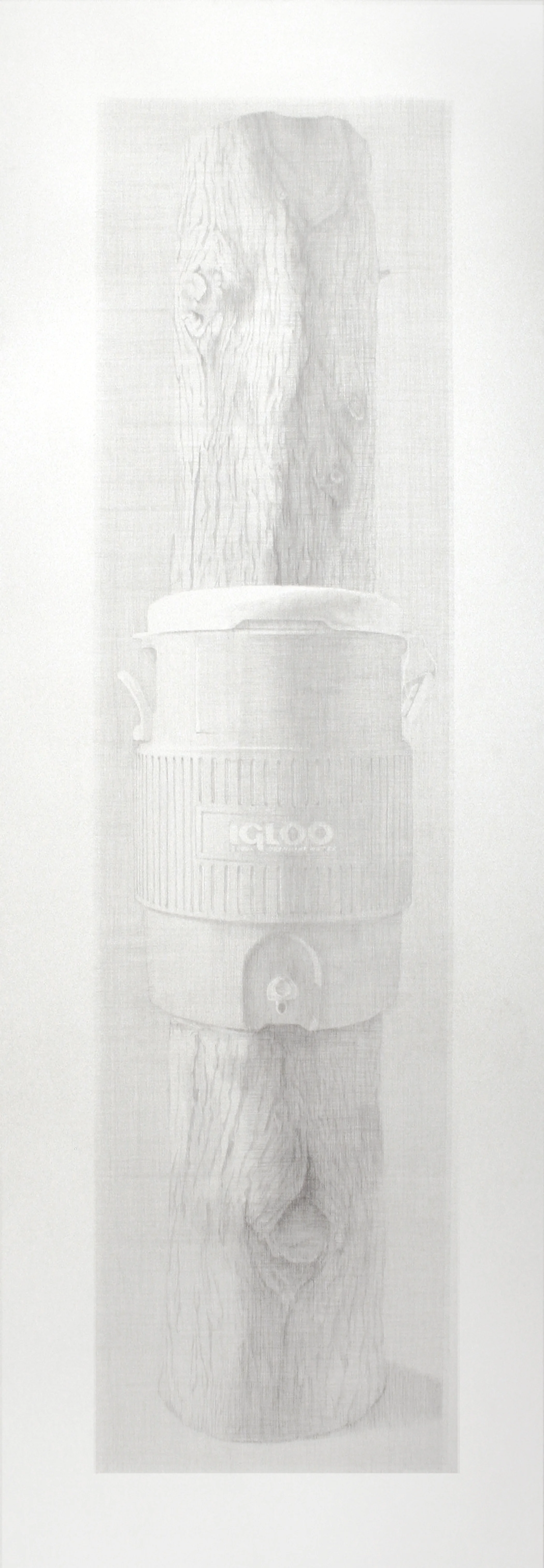 Daina Mattis, Sap, graphite on paper, 75" x 22" (framed)