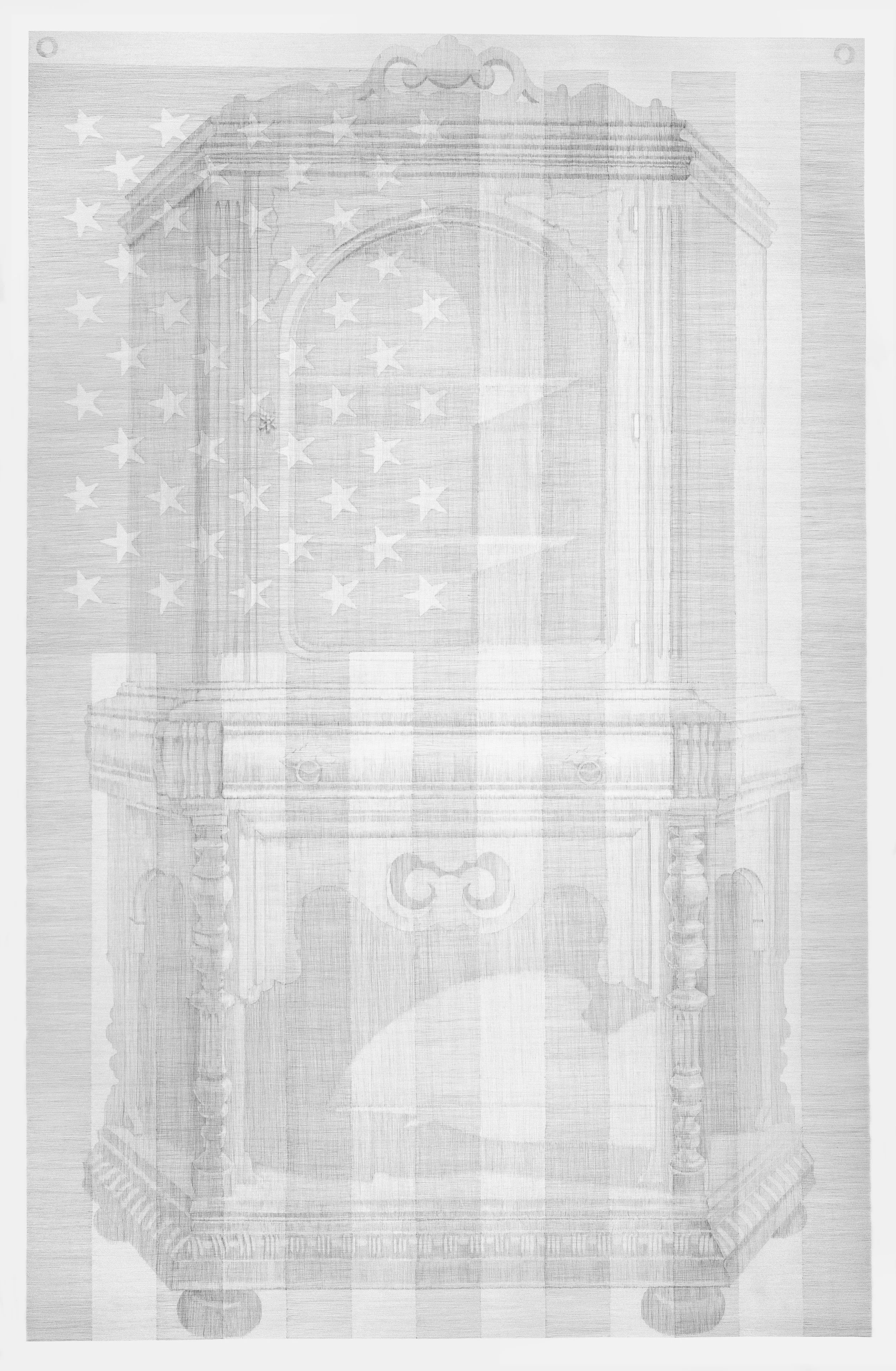 Daina Mattis, Nostalgia, graphite on paper, 78.5" x 50.5"