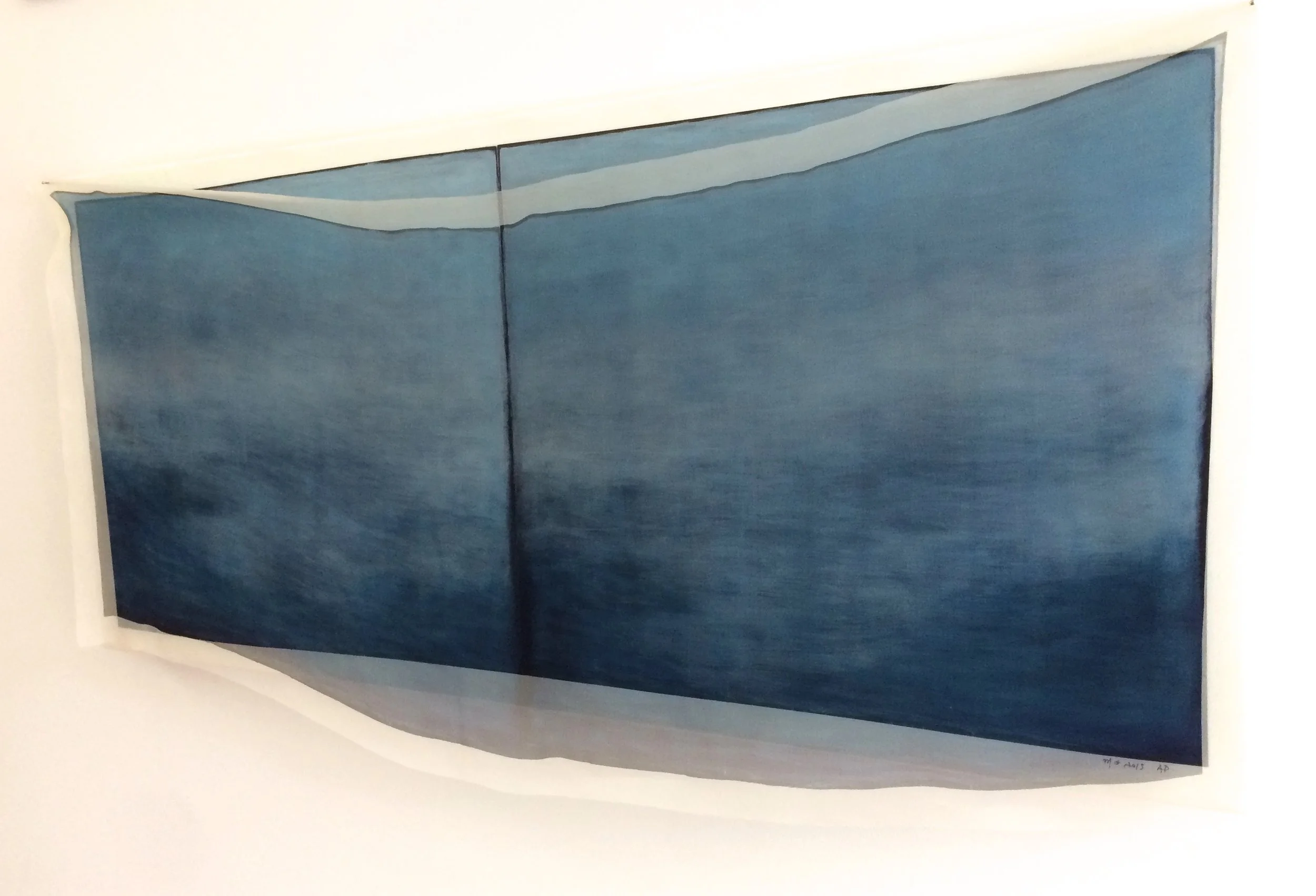  Margaret Garrett,  wave , digital print on two fabrics (silk/ cotton sateen) mounted on wood, edition 7, 22" x 45" x 3" 