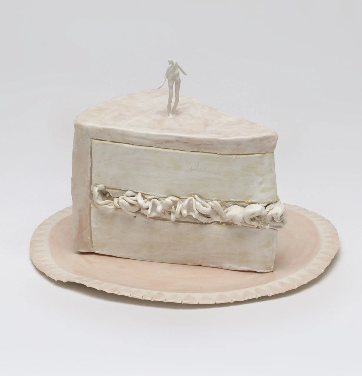 Pink Slice , Glazed English Porcelain, 5" x 7 1/4" x 7 1/4"