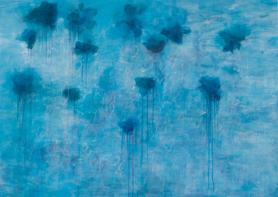 Margaret Garrett, Journal (by the sea) , acrylic on linen, 43" x 61"