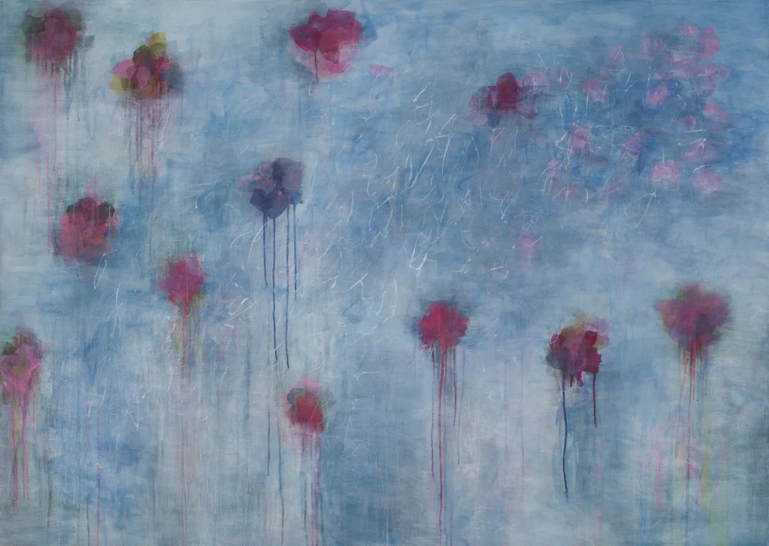  Margaret Garrett, SOLD,  Journal (at dusk) , acrylic on linen, 43" x 61" 
