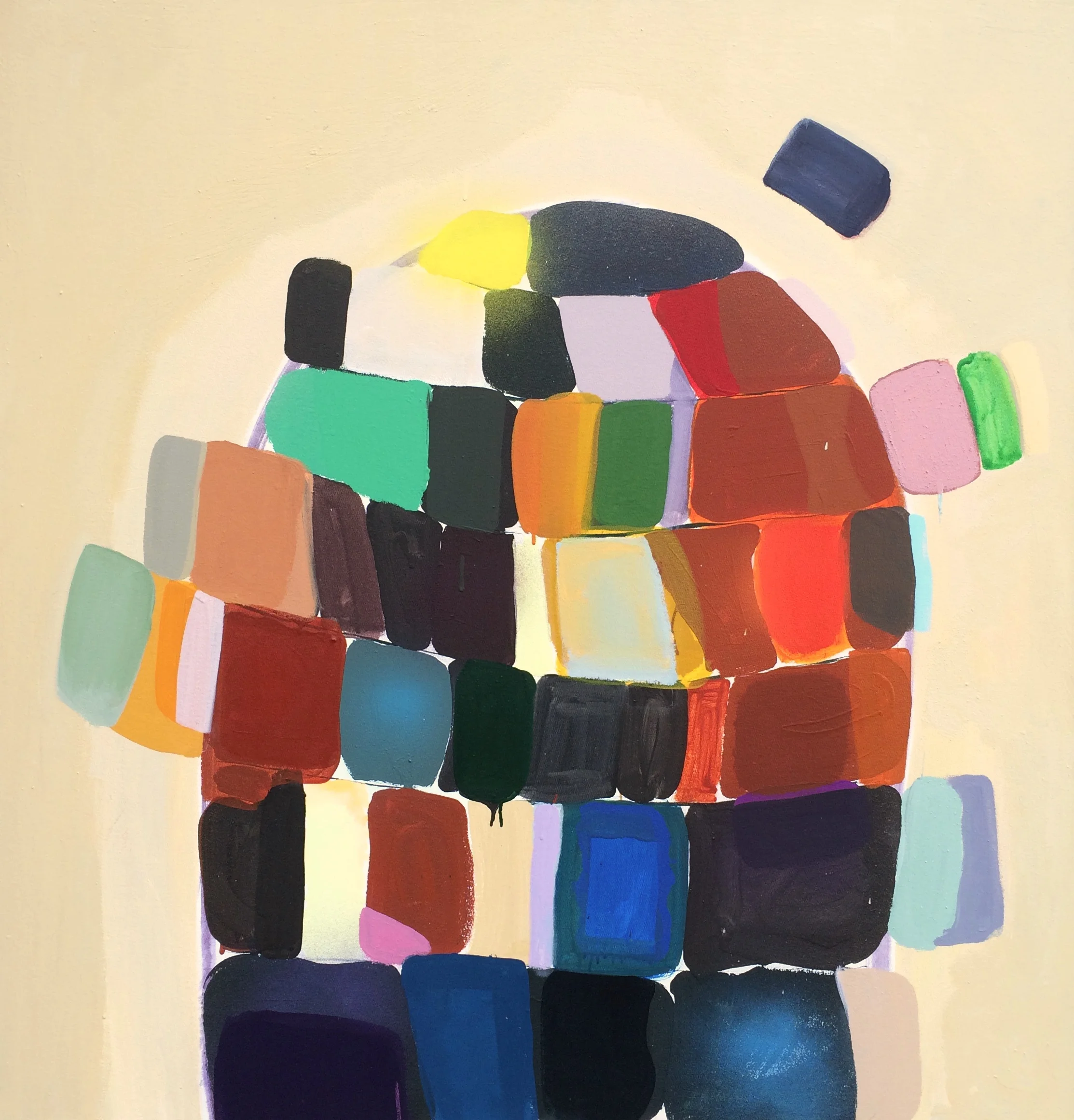  Gus Yero , Shifty Checkers , acrylic on canvas, 46" x 44" 
