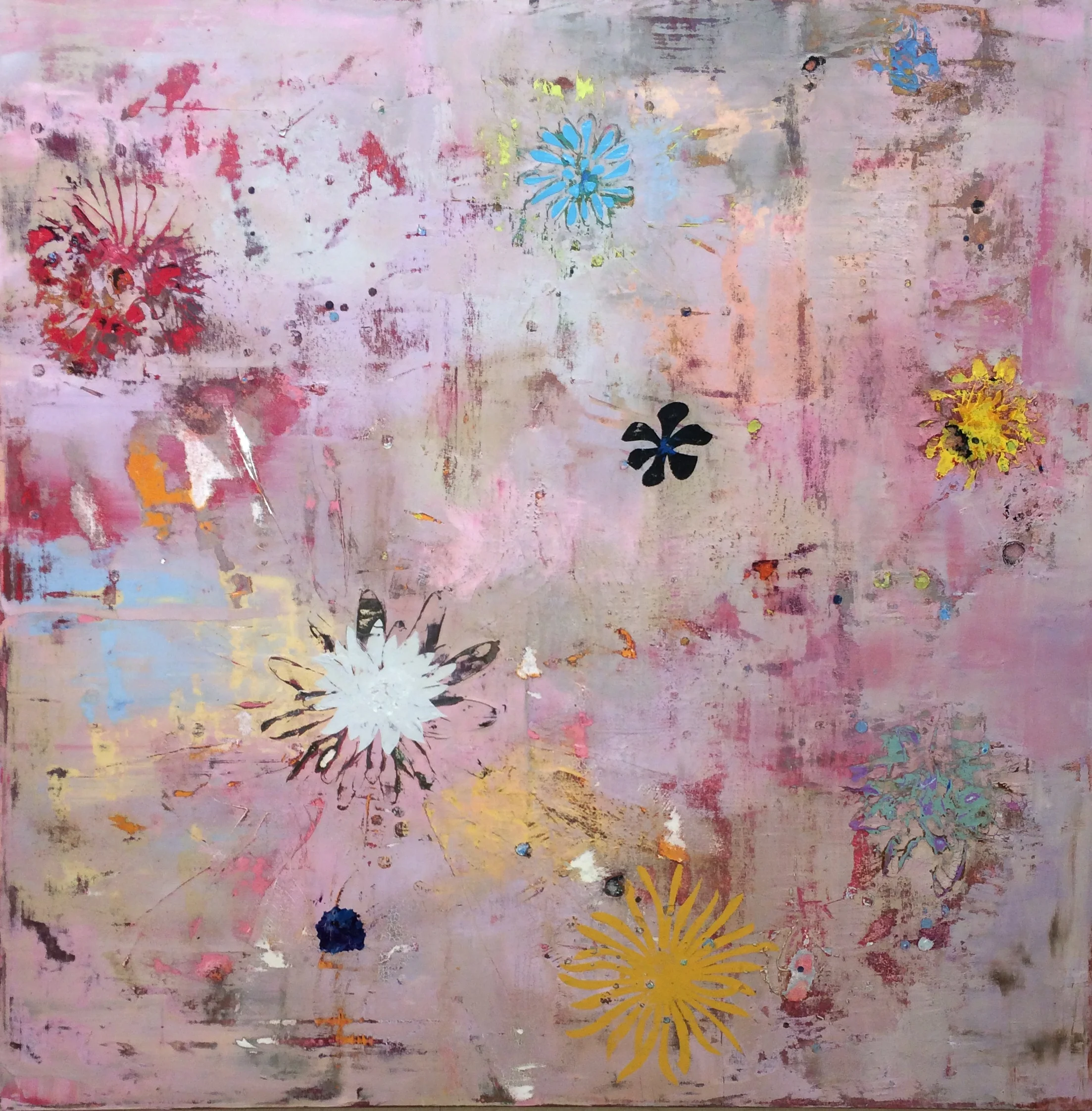Perry Burns, Wallflower II , Oil on canvas, 48" x 48"