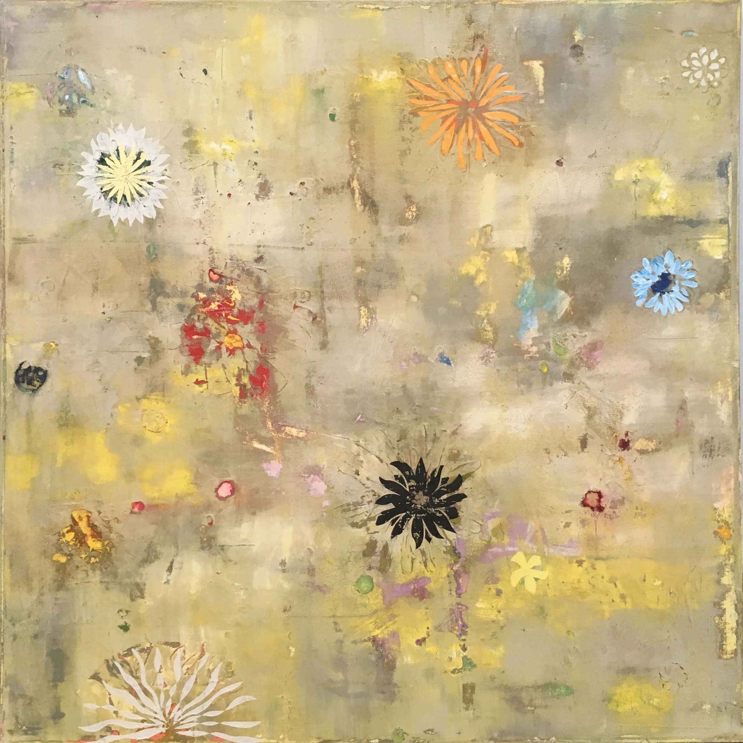 Perry Burns, Wallflower I , Oil on canvas, 48" x 48"