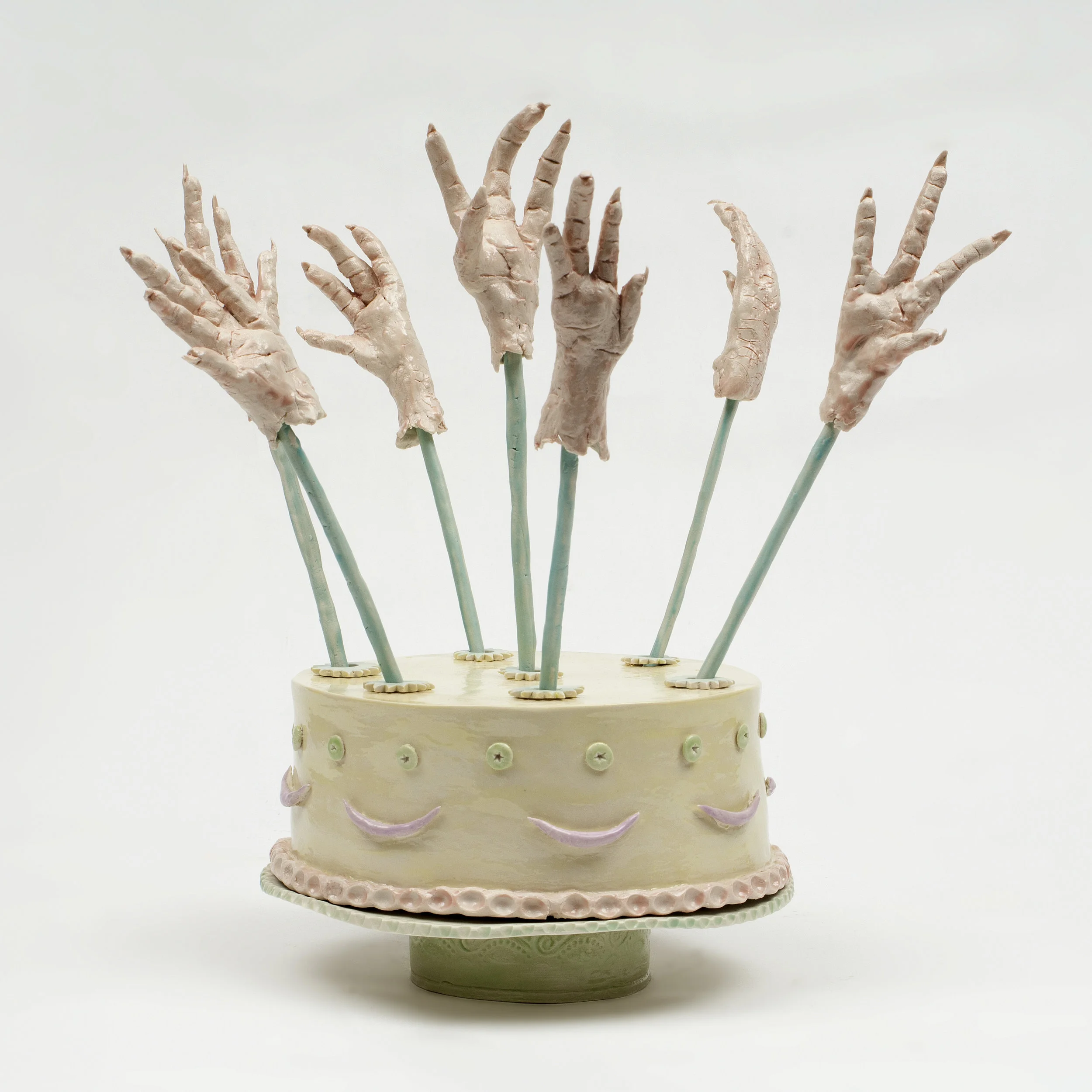  Monica Banks,  Animal Hands , glazed English porcelain, 15" x 10" x 10" 