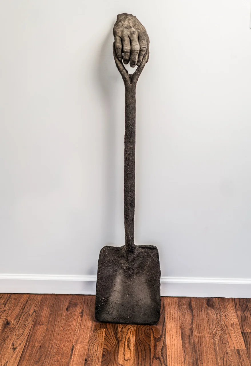 James Croak, Shovel , cast dirt (dirt with binder), edition 7, 42" x 12"
