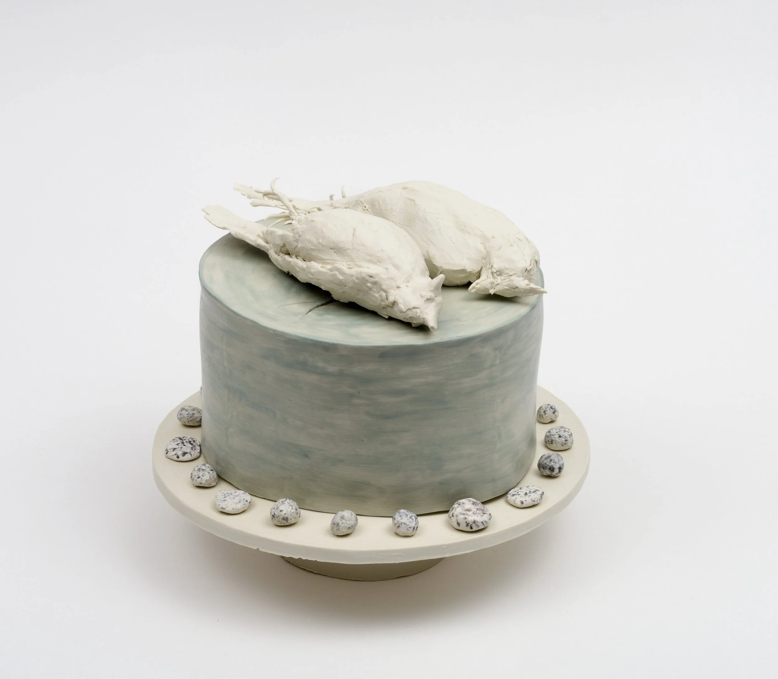 Monica Banks, Dyad , glazed English porcelain, 7 1/2” x 9 1/2” d