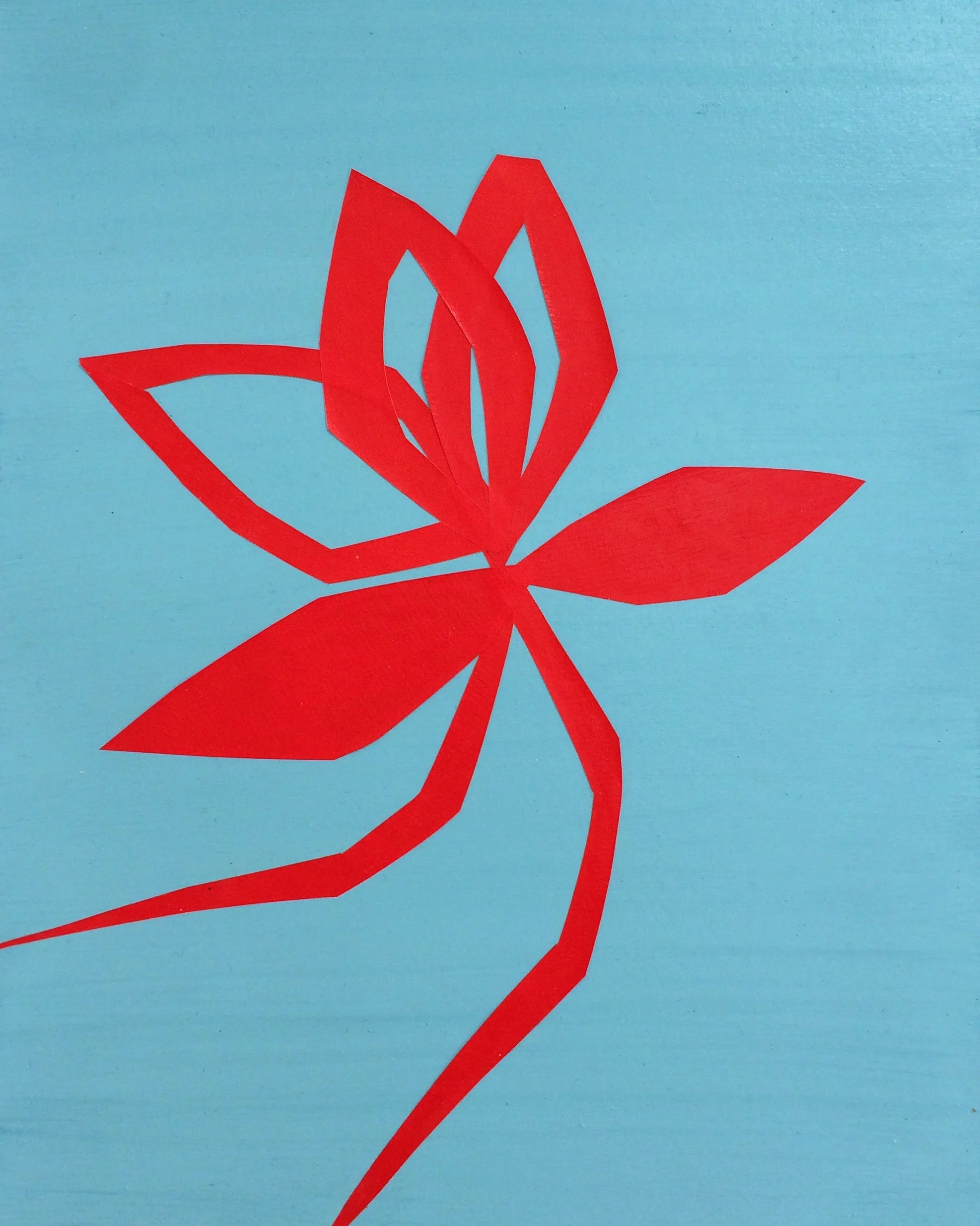  Margaret Garrett,  Dancing Flowers, Il Fiore Danzante,  acrylic on paper cut and pasted, 14” x 11.5” 