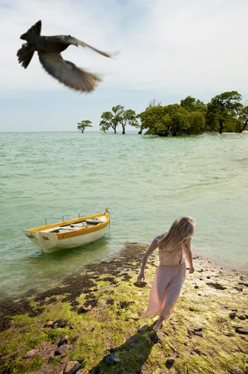 Elle Lasoon, Untitled/ Girl/ Boat/ Bird , archival pigment print, 14" x 22", edition 10