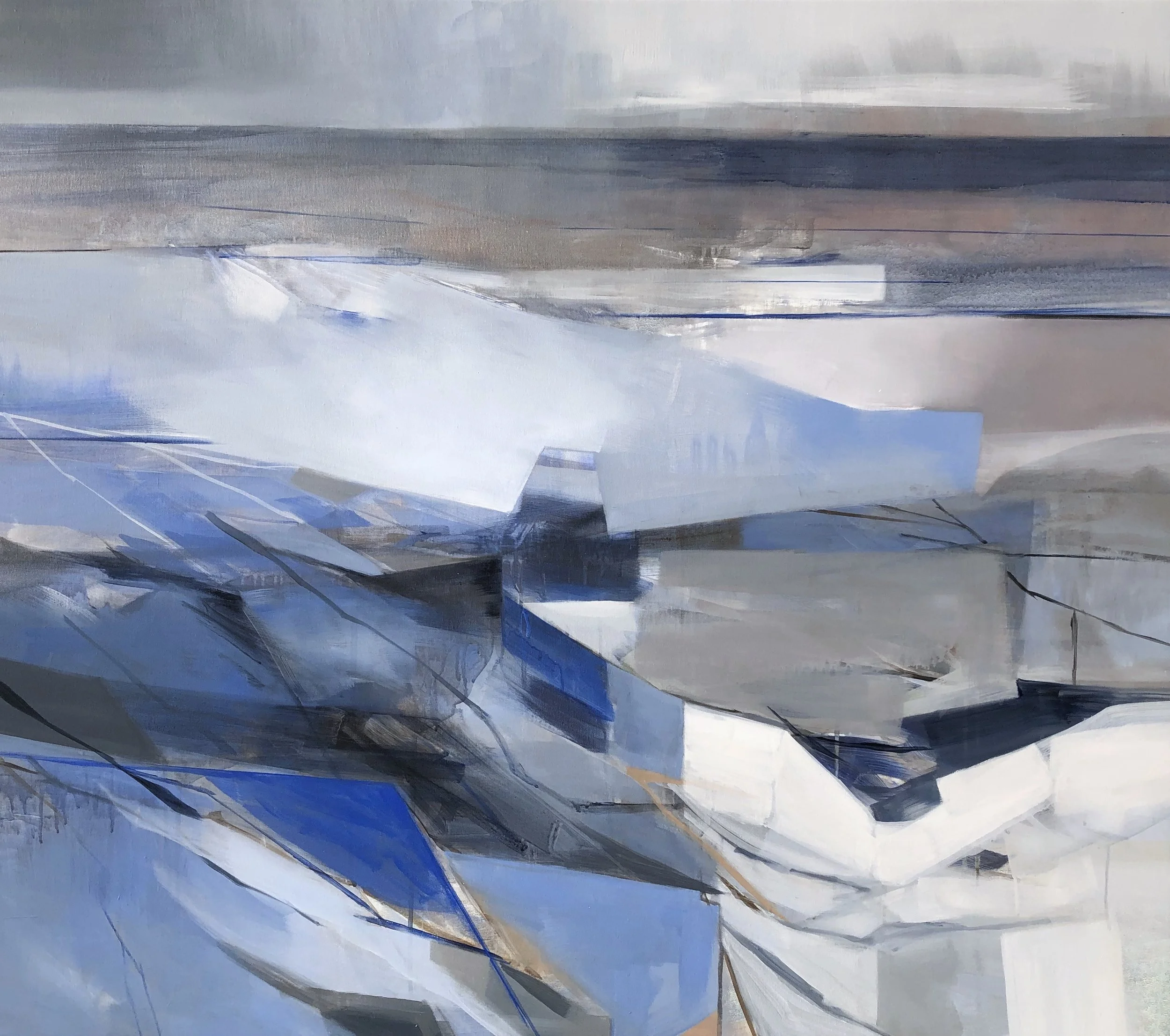  Nuala Clarke,  Realities of the Upper Air , acrylic on canvas, 35" x 41", SOLD 