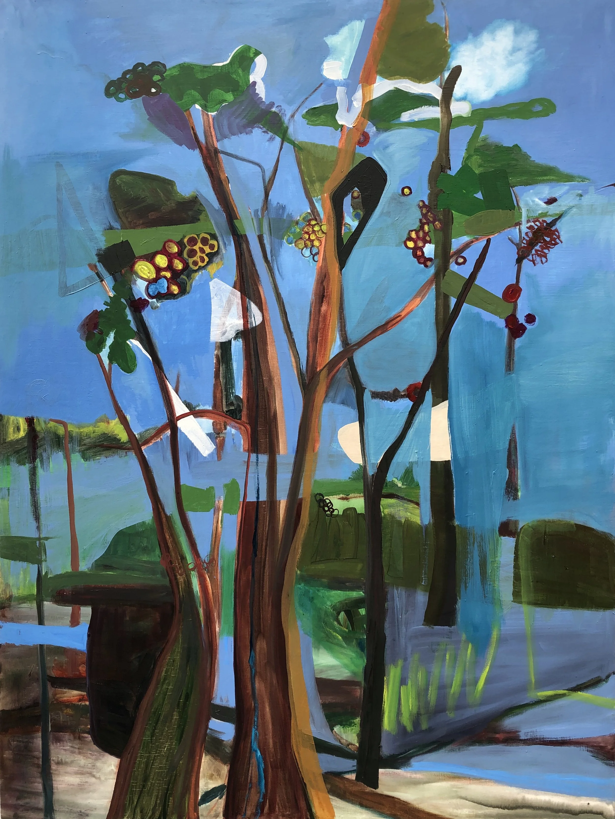Irina Alimanestianu, A Walk in the Forest , oil on wood panel, 40" x 30"