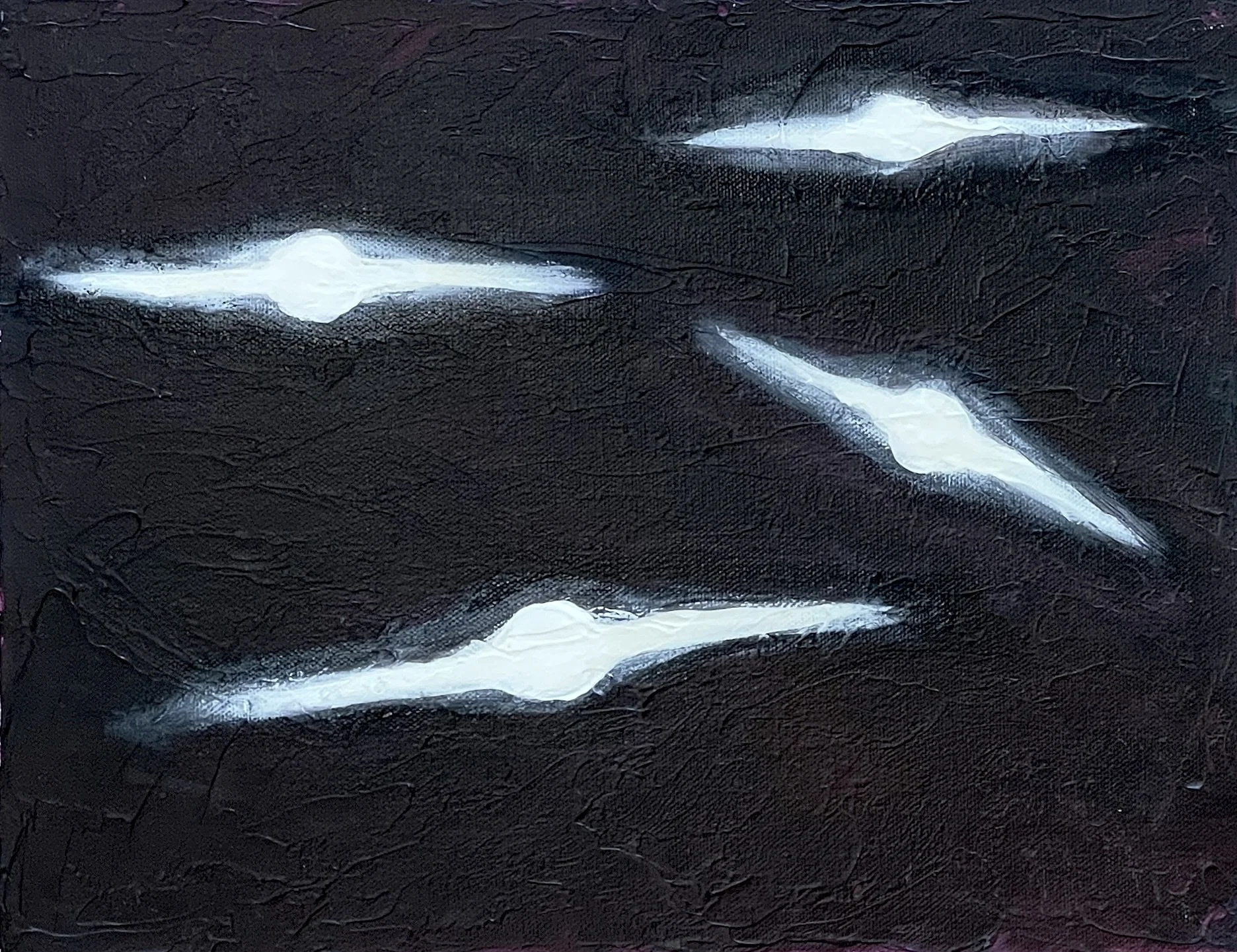  George Singer,  UFO #19 , acrylic on canvas, 11" x 14", $1,200 