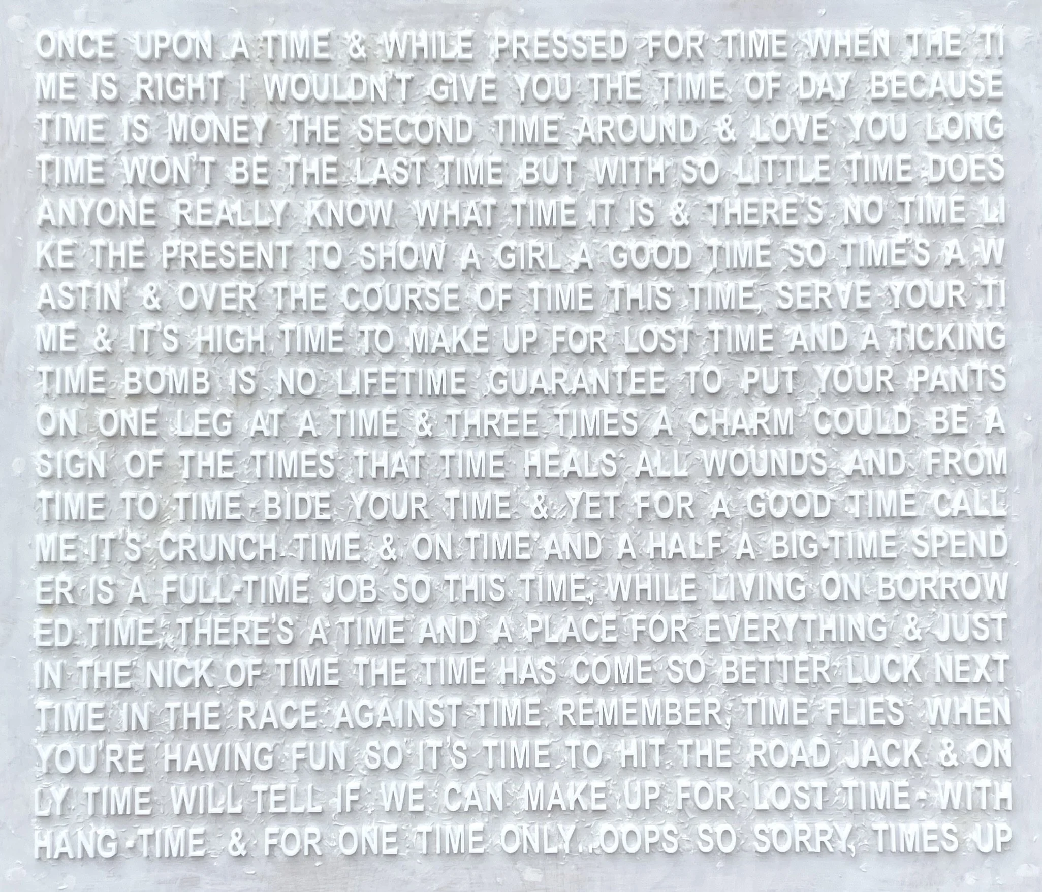  Peter Buchman,  Love Long Time , acrylic and mixed media on wood panel, 26" x 30", SOLD 